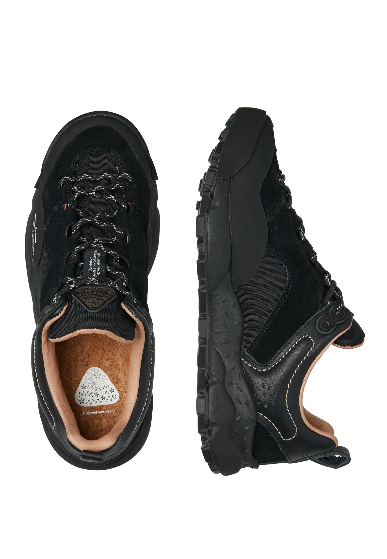 BACK COUNTRY UNI - Leather and waterproof technical fabric sneakers - Ebony