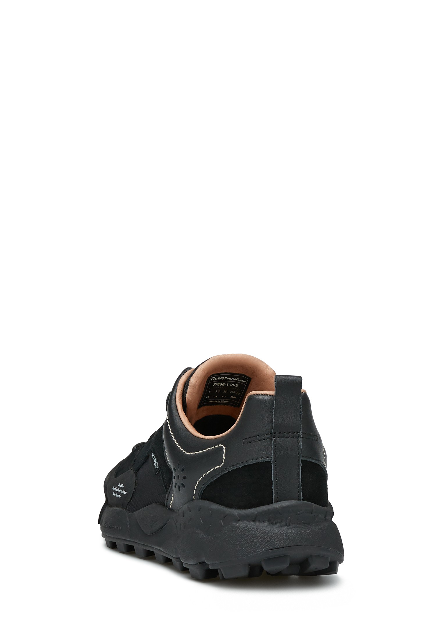 BACK COUNTRY UNI - Leather and waterproof technical fabric sneakers - Ebony
