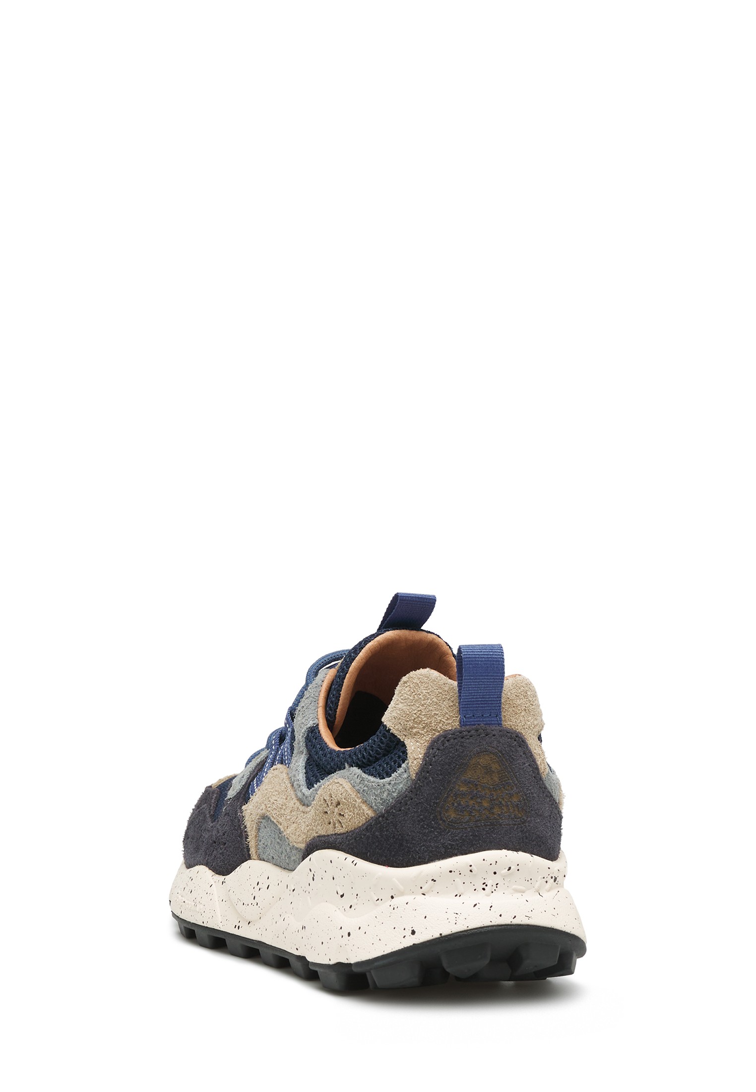 YAMANO 3 MAN - Suede and technical fabric sneakers - Navy-Grey