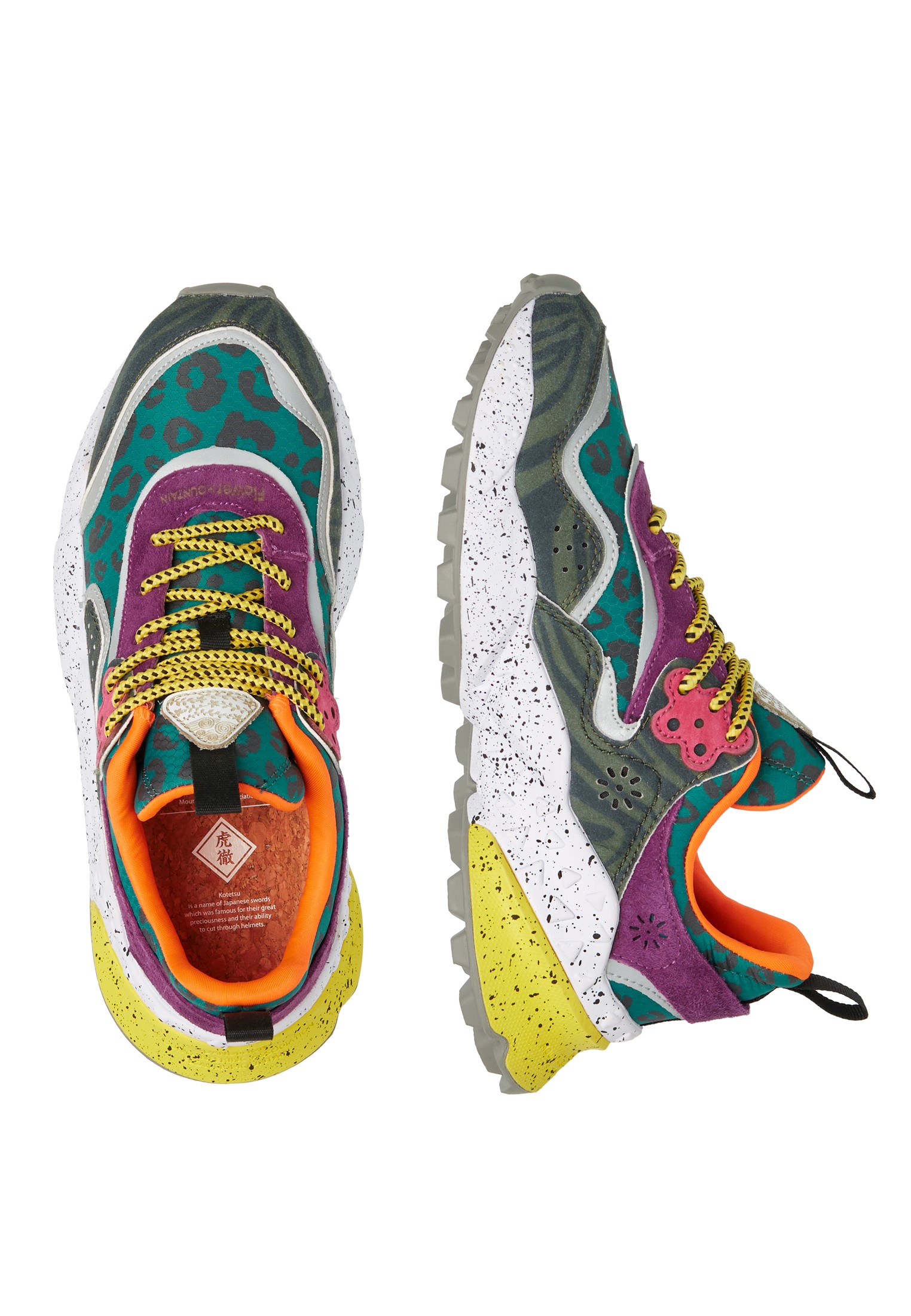 KOTETSU WOMAN - Suede and technical fabric sneakers - Light blue-White