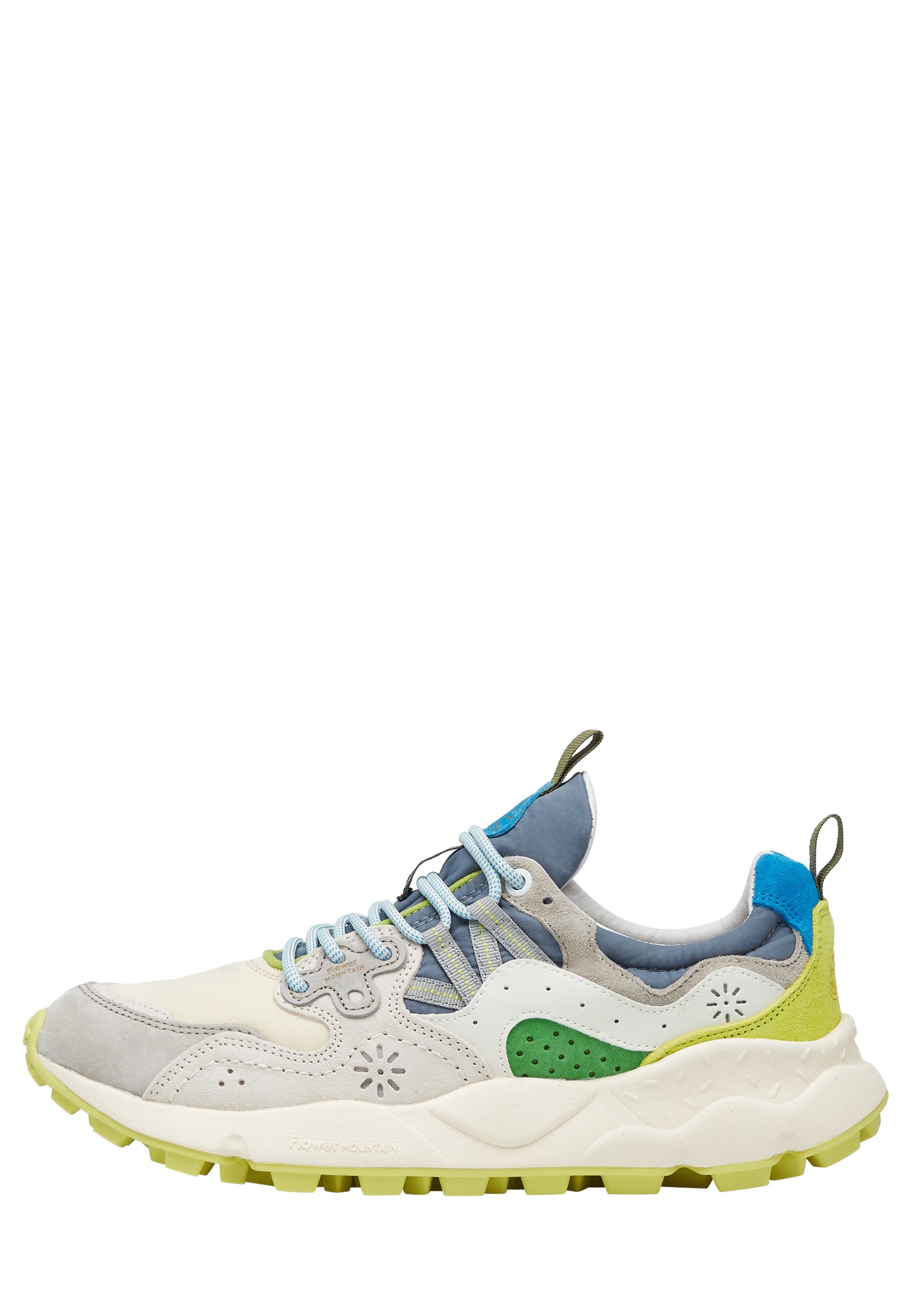 YAMANO 3 MAN - Suede and technical fabric sneakers - Beige-Grey