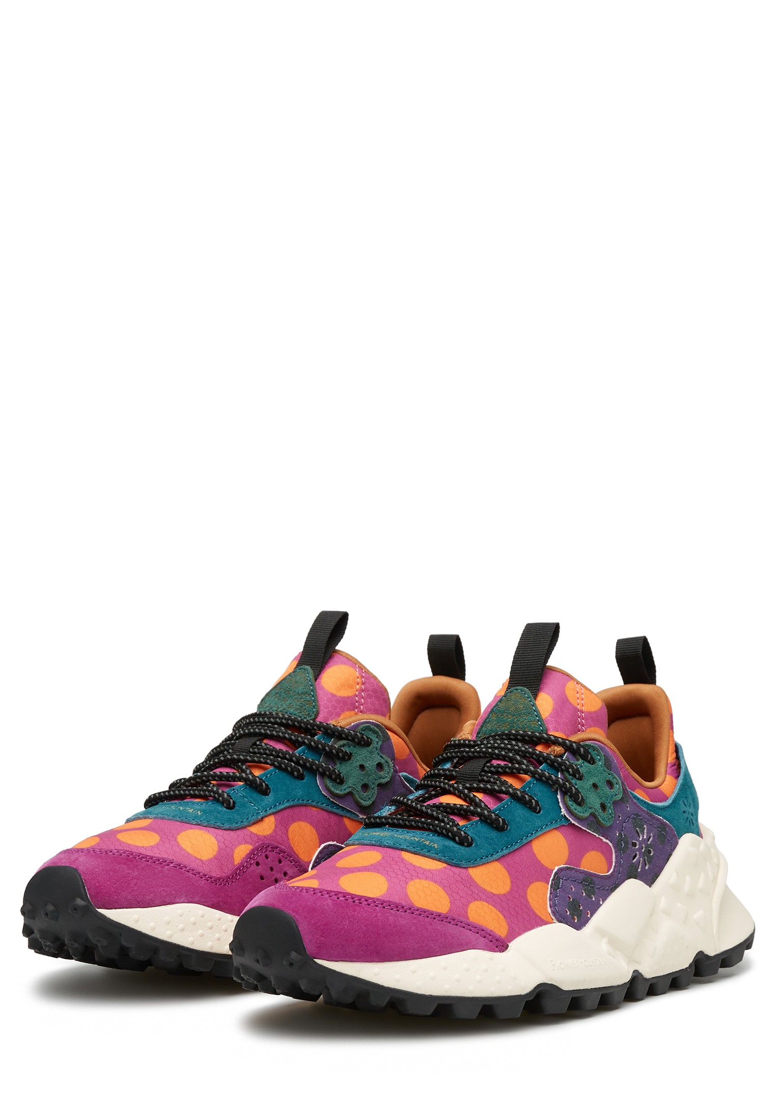 KOTETSU WOMAN - Suede and technical fabric sneakers - Purple-Fuchsia