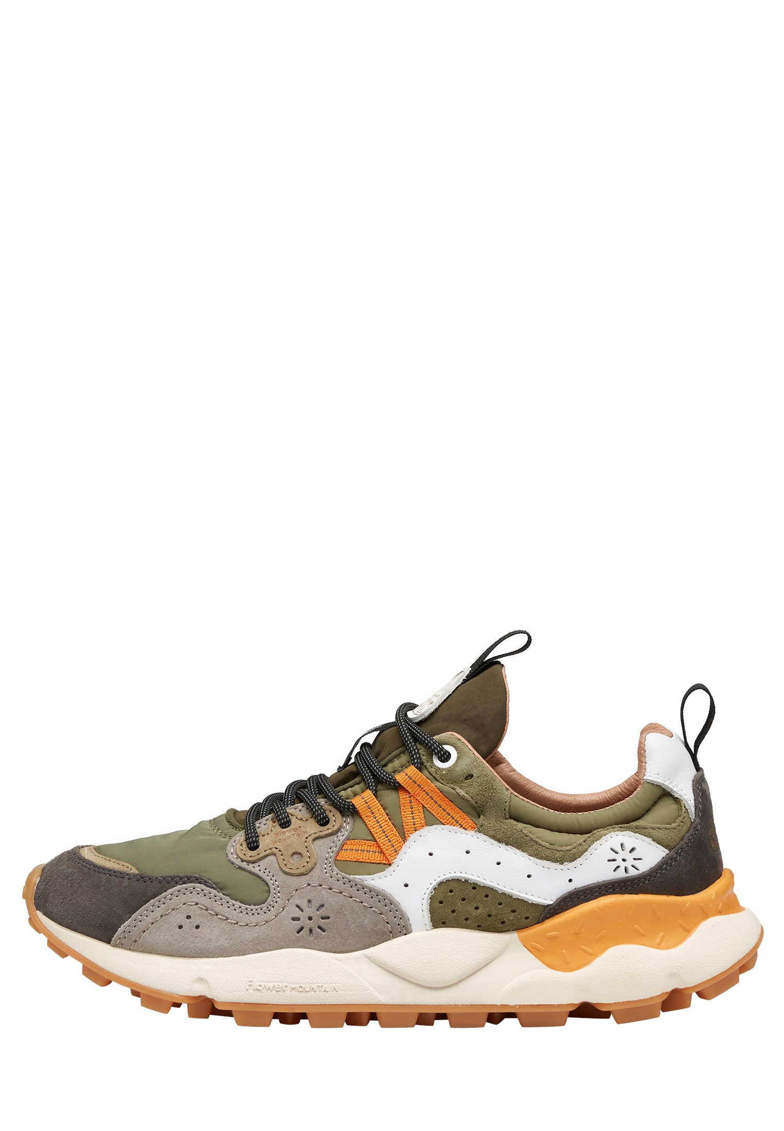 YAMANO 3 UNI - Suede and fabric sneakers - Anthracite-Khaki