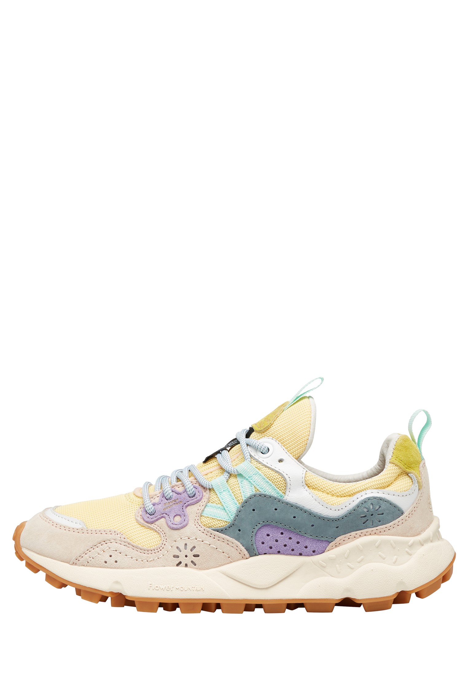 YAMANO 3 WOMAN - Suede and fabric sneakers - Yellow-Beige