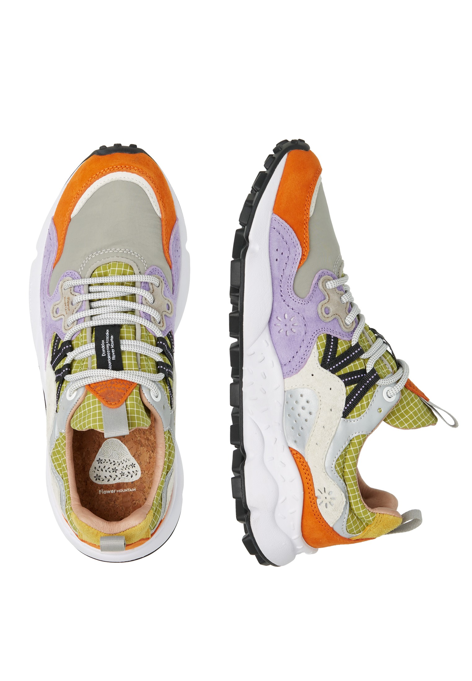 YAMANO 3 UNI - Suede and technical fabric sneakers - Lilac-Grey