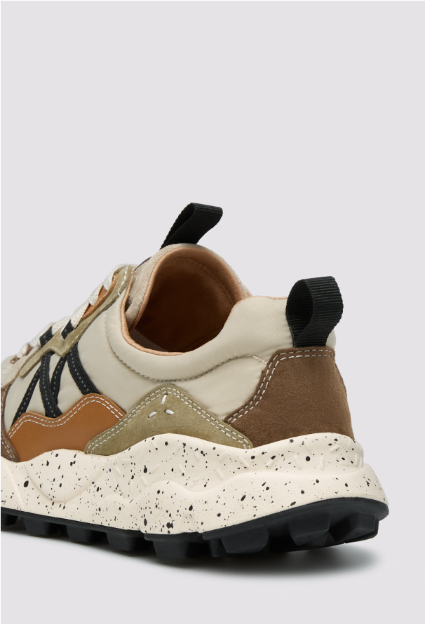LENZAN MAN - Suede and technical fabric sneakers - Beige