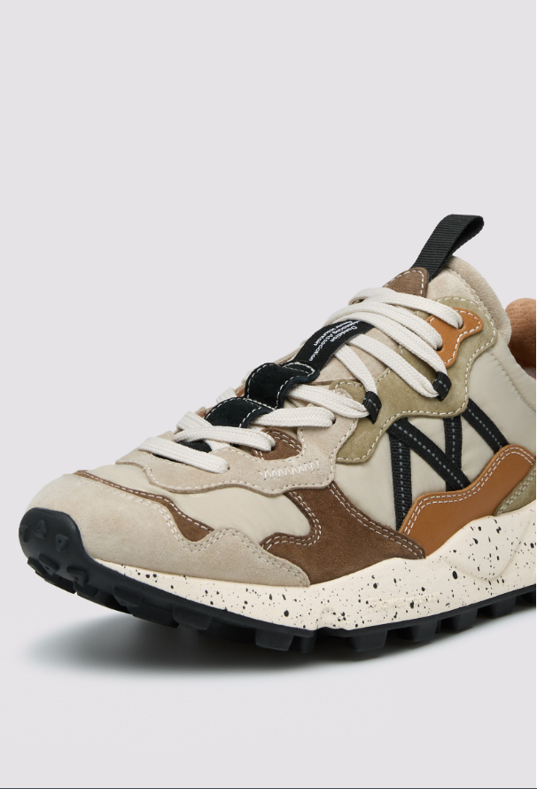 LENZAN MAN - Suede and technical fabric sneakers - Beige