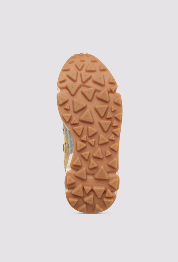 YAMANO 3 UNI - Suede and technical fabric sneakers - Yellow-Beige