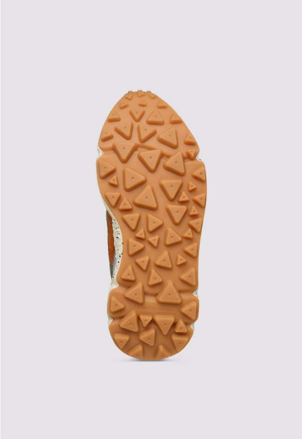 LENZAN UNI - Suede and technical fabric sneakers - Light blue-Green