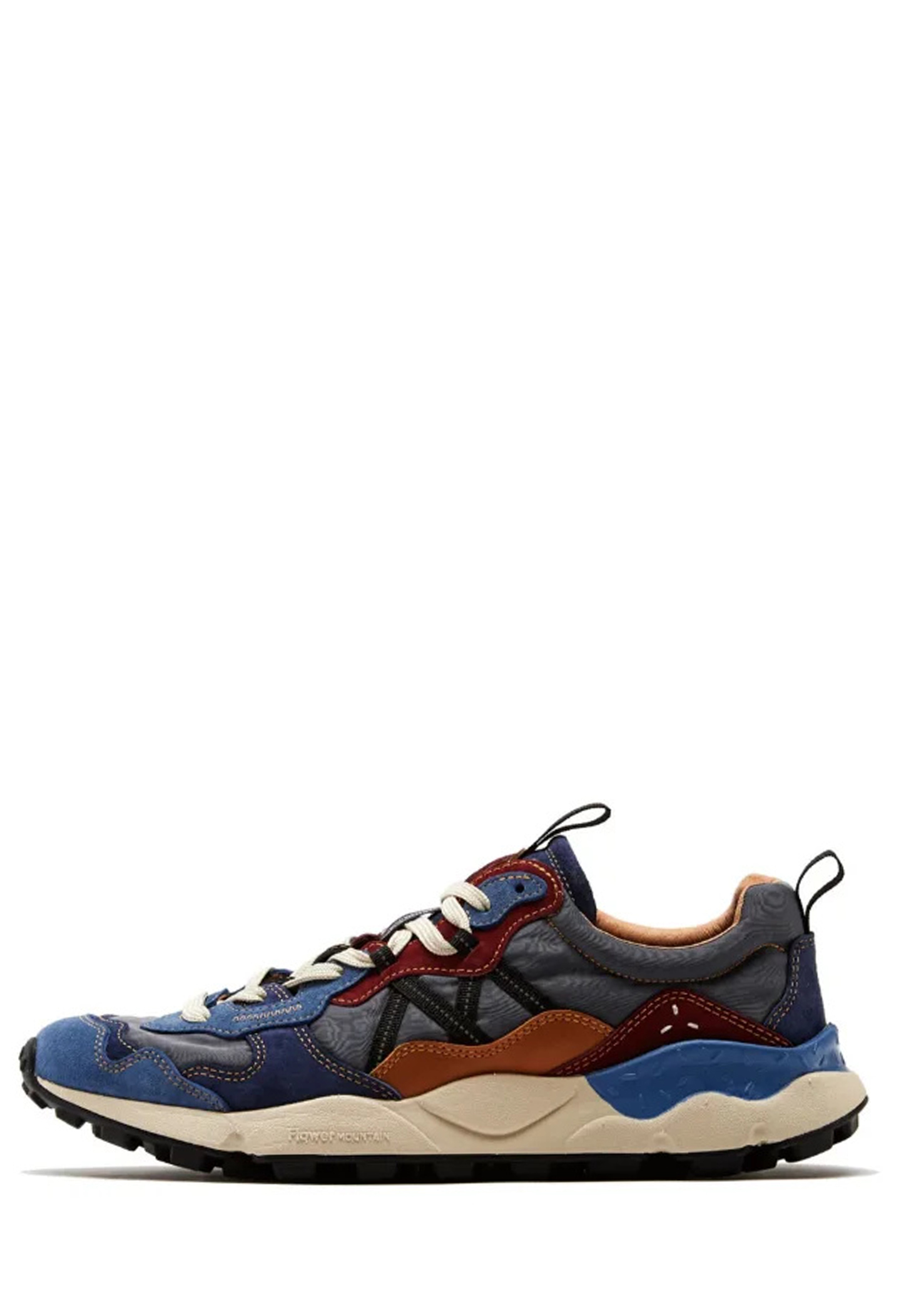 LENZAN MAN - Suede and technical fabric sneakers - Light blue-Navy