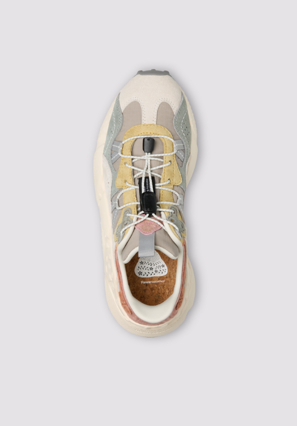 TIGER HILL WOMAN - Suede and technical fabric sneakers - Grey-Beige