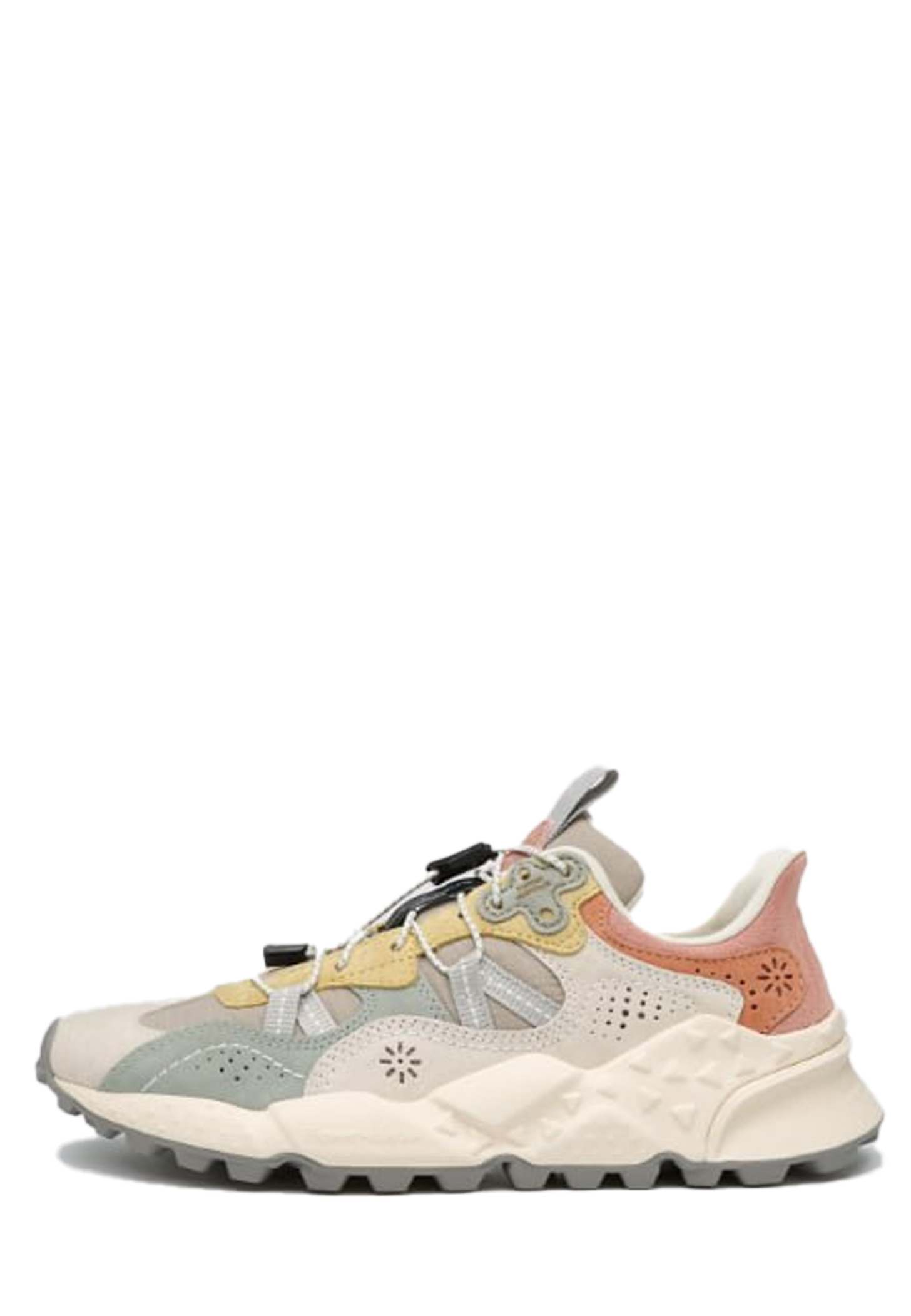 TIGER HILL WOMAN - Suede and technical fabric sneakers - Grey-Beige
