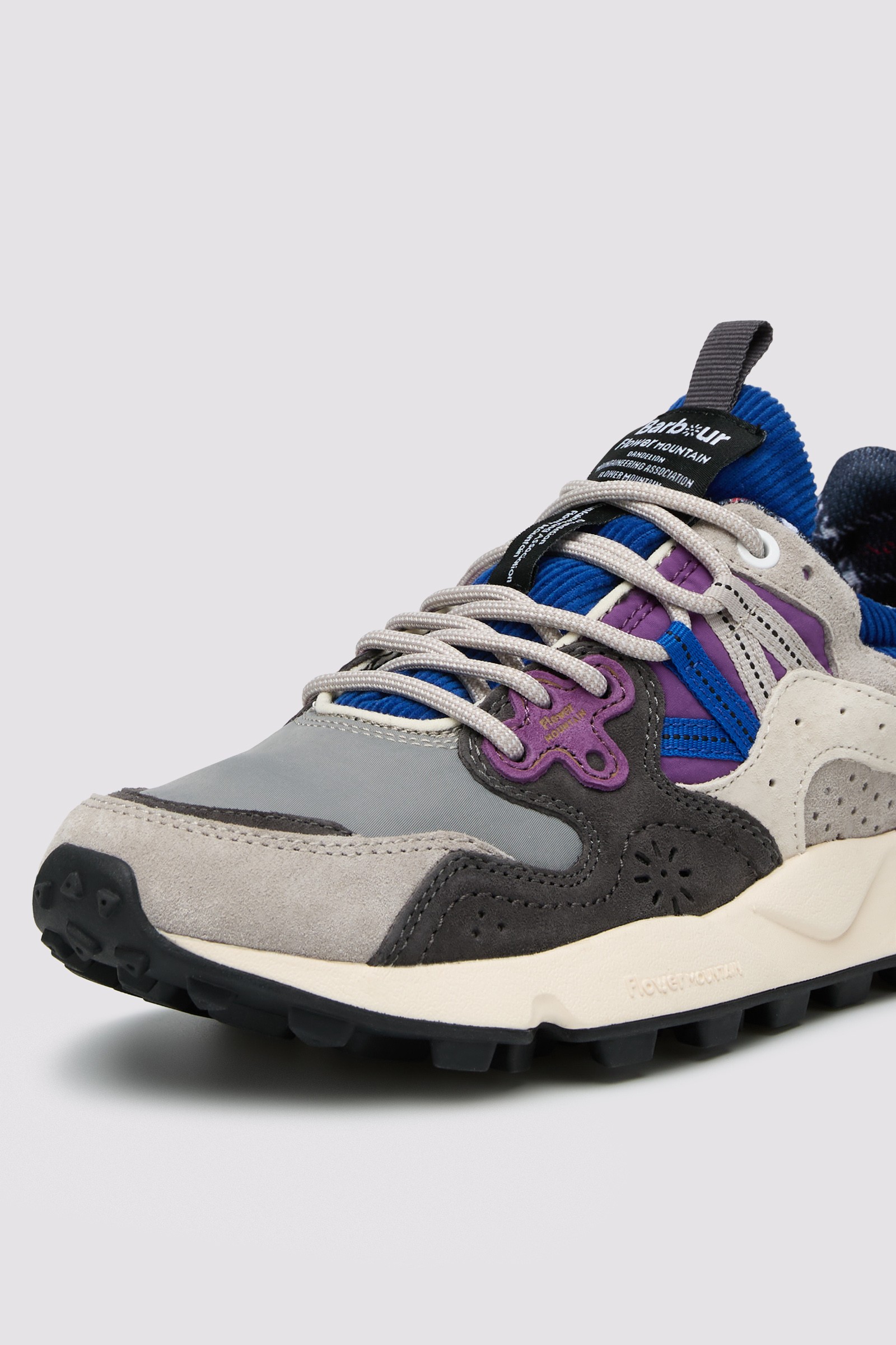 YAMANO 3 BARBOUR UNI X FM - Suede and technical fabric sneakers - Purple-Grey