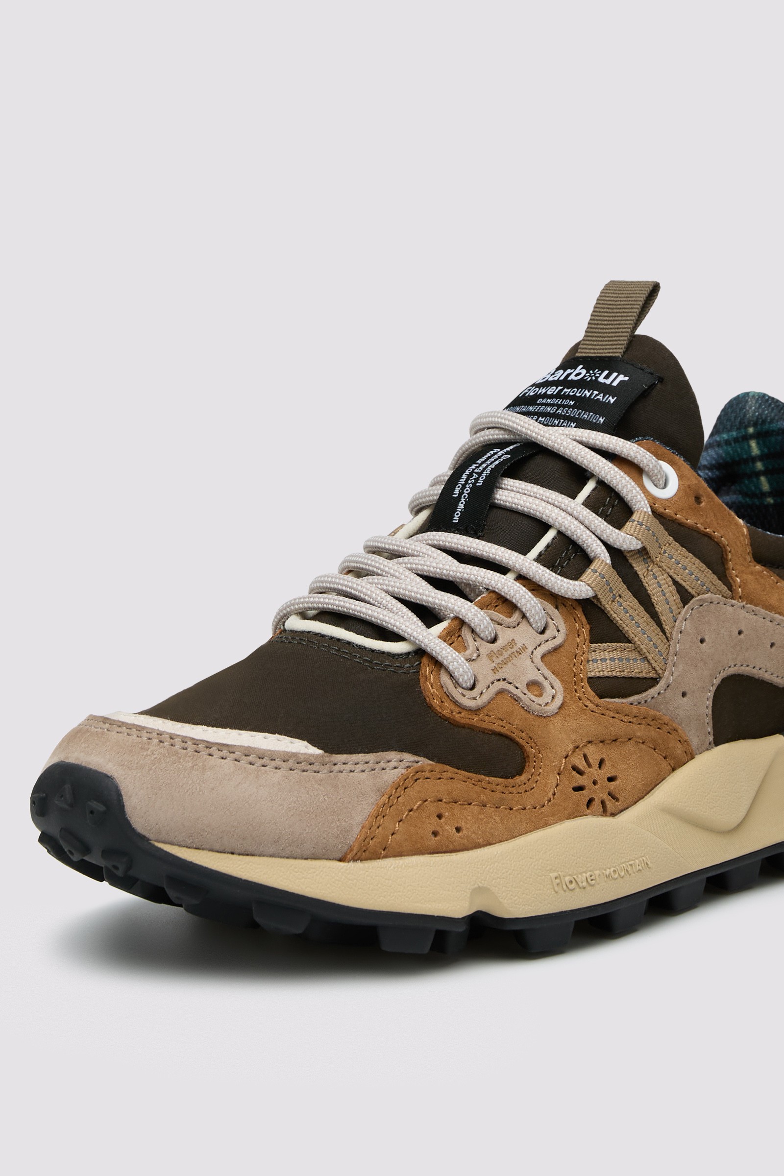 YAMANO 3 BARBOUR UNI X FM - Suede and technical fabric sneakers - Brown