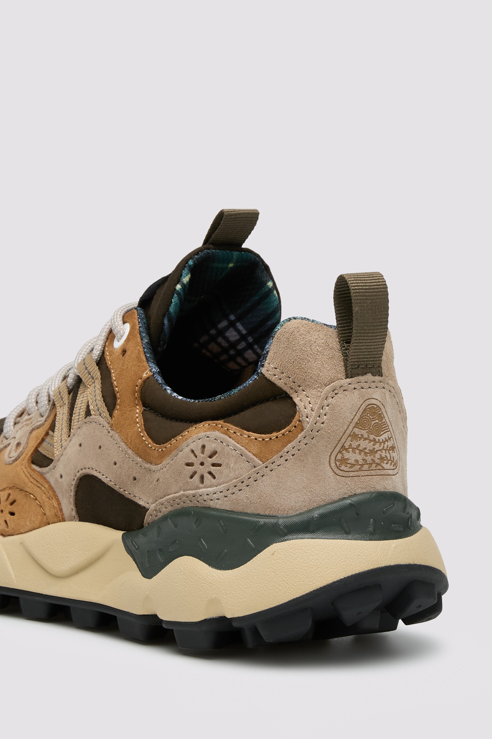 YAMANO 3 BARBOUR UNI X FM - Suede and technical fabric sneakers - Brown