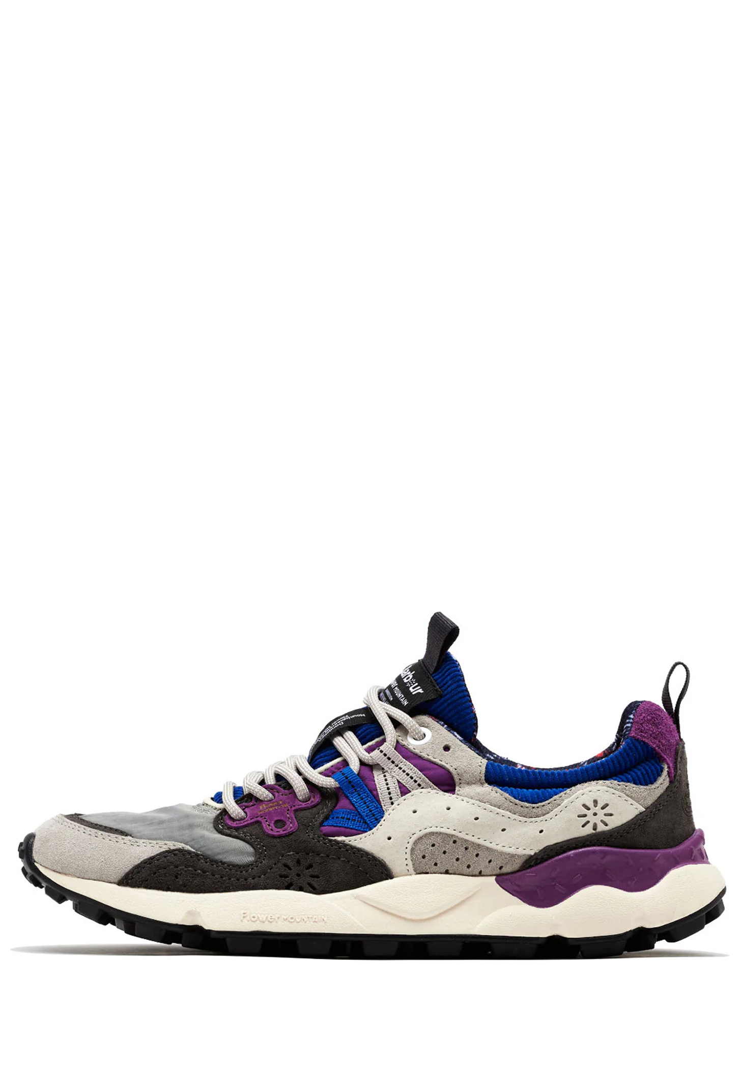 YAMANO 3 BARBOUR UNI X FM - Suede and technical fabric sneakers - Purple-Grey