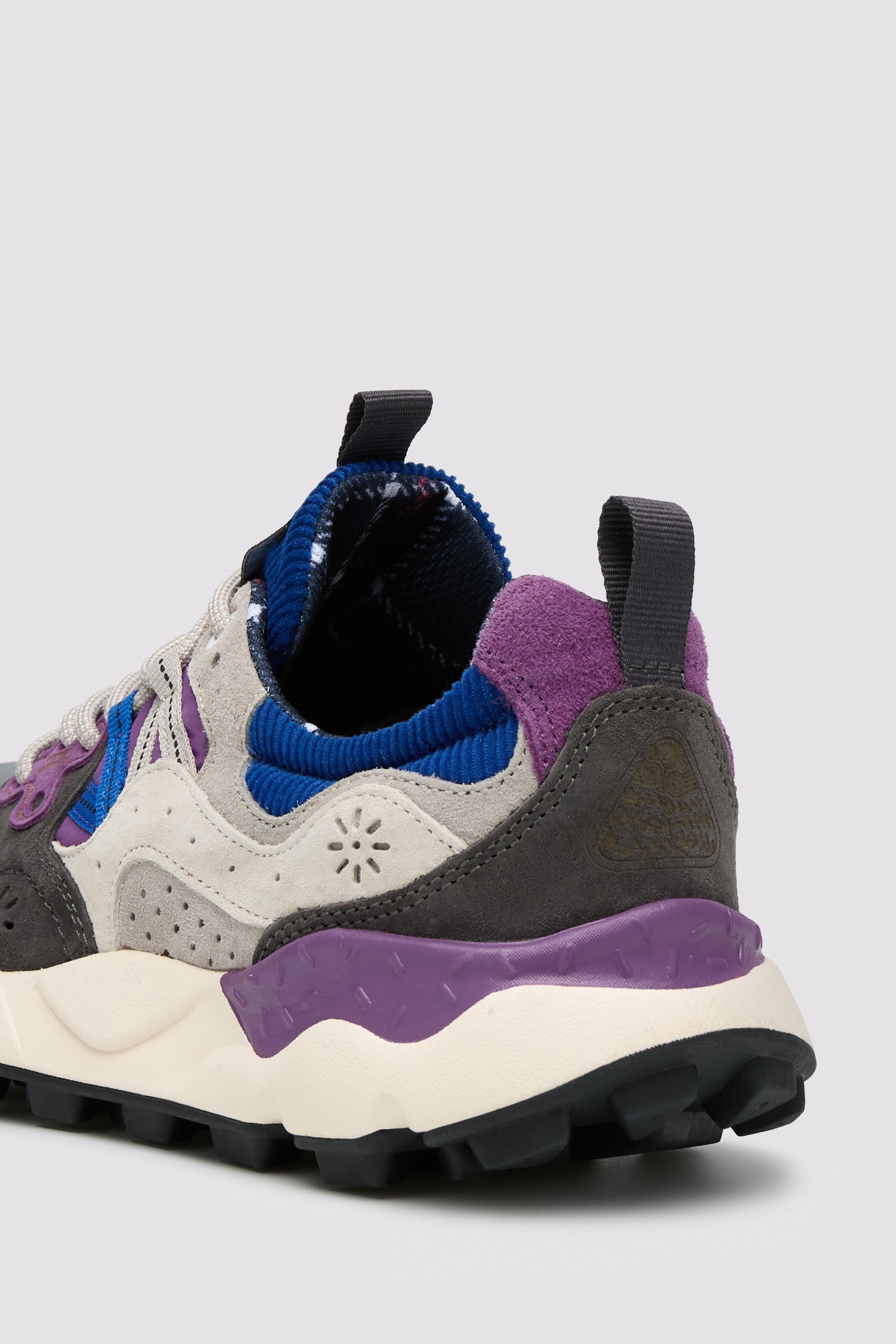 YAMANO 3 BARBOUR UNI X FM - Suede and technical fabric sneakers - Purple-Grey