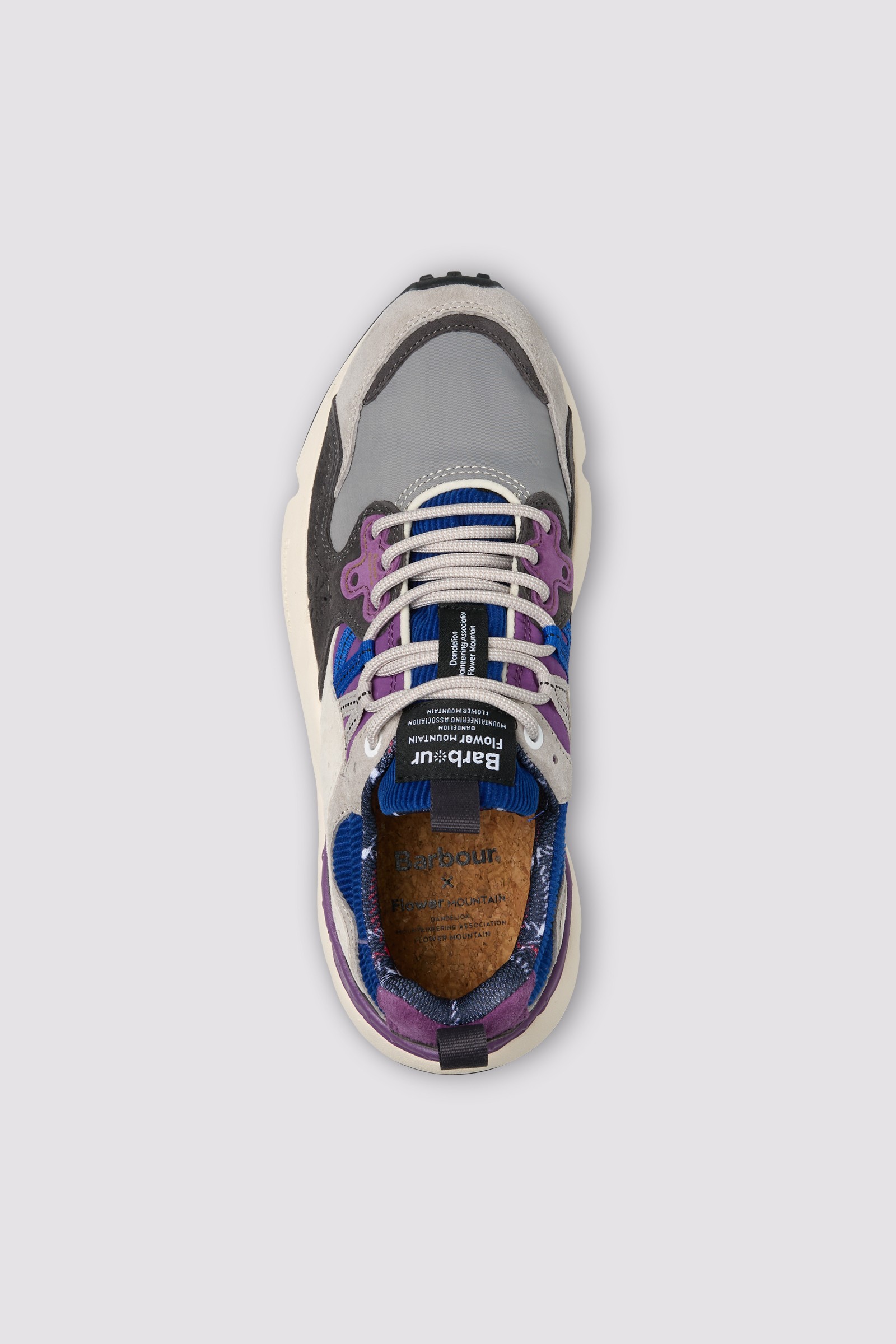YAMANO 3 BARBOUR UNI X FM - Suede and technical fabric sneakers - Purple-Grey