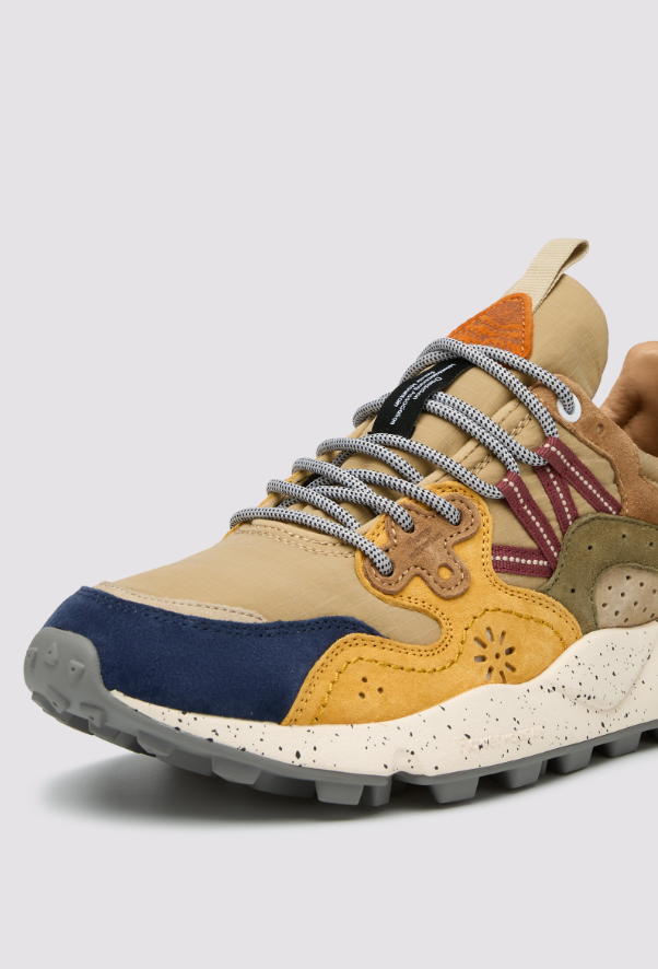 YAMANO 3 MAN - Suede and technical fabric sneakers - Beige