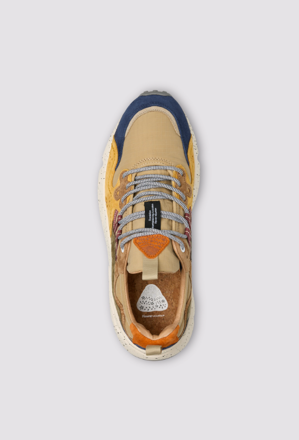 YAMANO 3 MAN - Suede and technical fabric sneakers - Beige