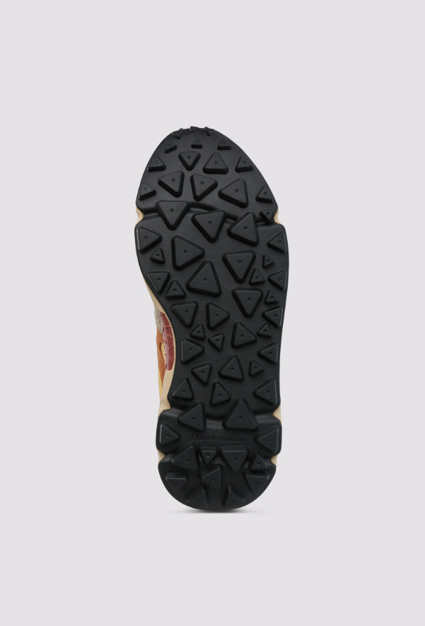 YAMANO 3 MAN - Suede and technical fabric sneakers - Grey-Yellow