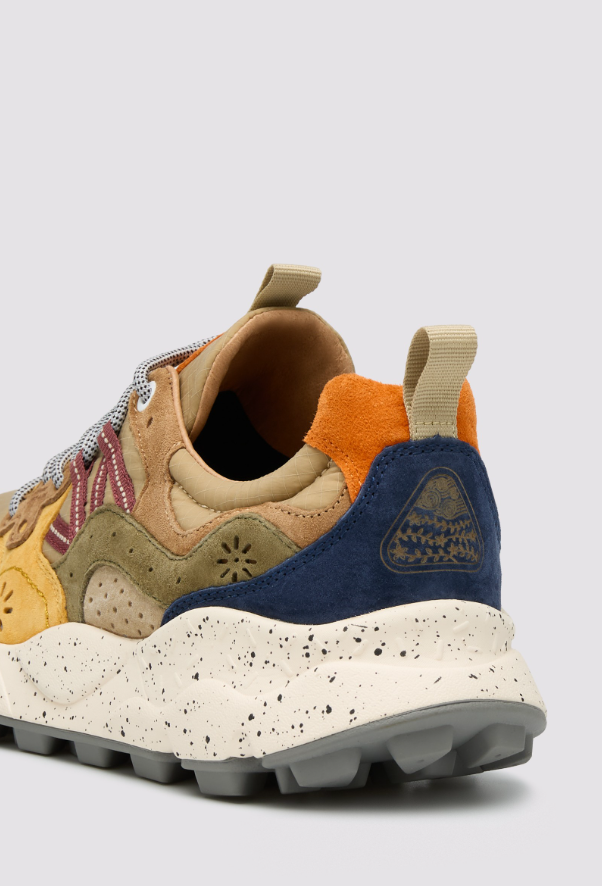 YAMANO 3 MAN - Suede and technical fabric sneakers - Beige