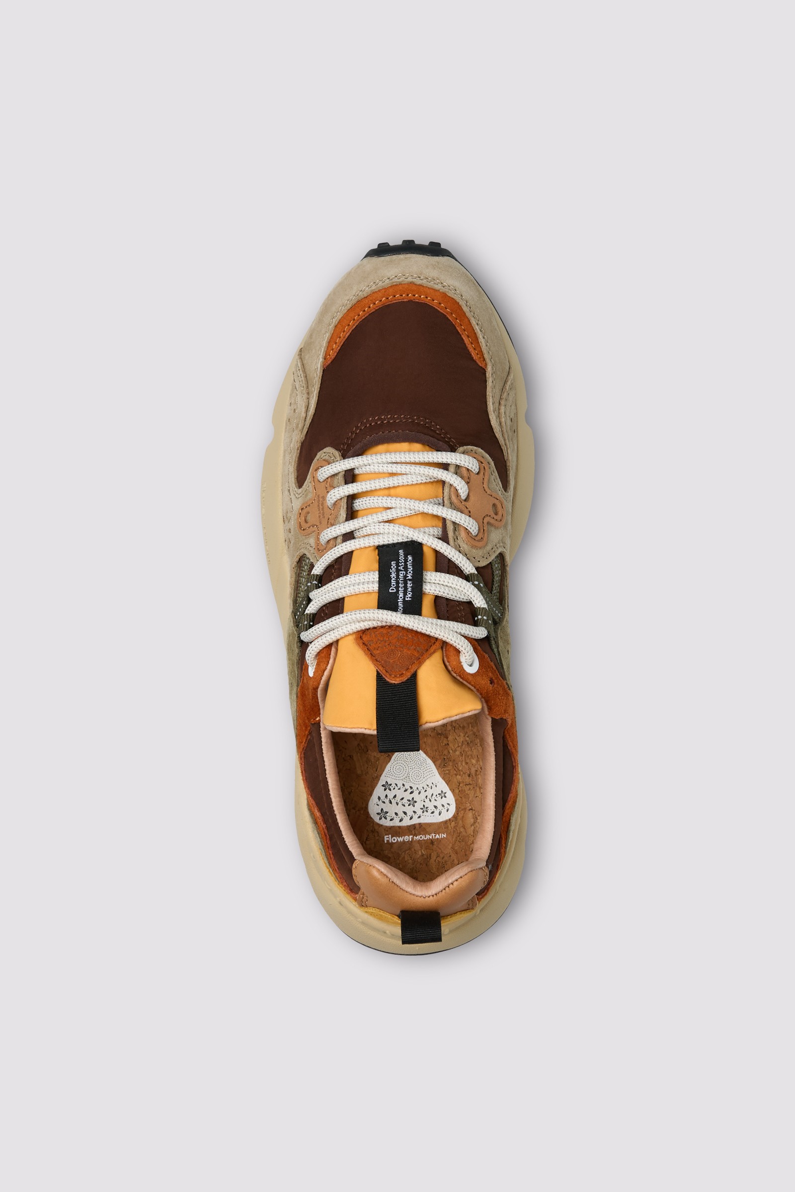 YAMANO 3 UNI - Suede and technical fabric sneakers - Grey-Brown