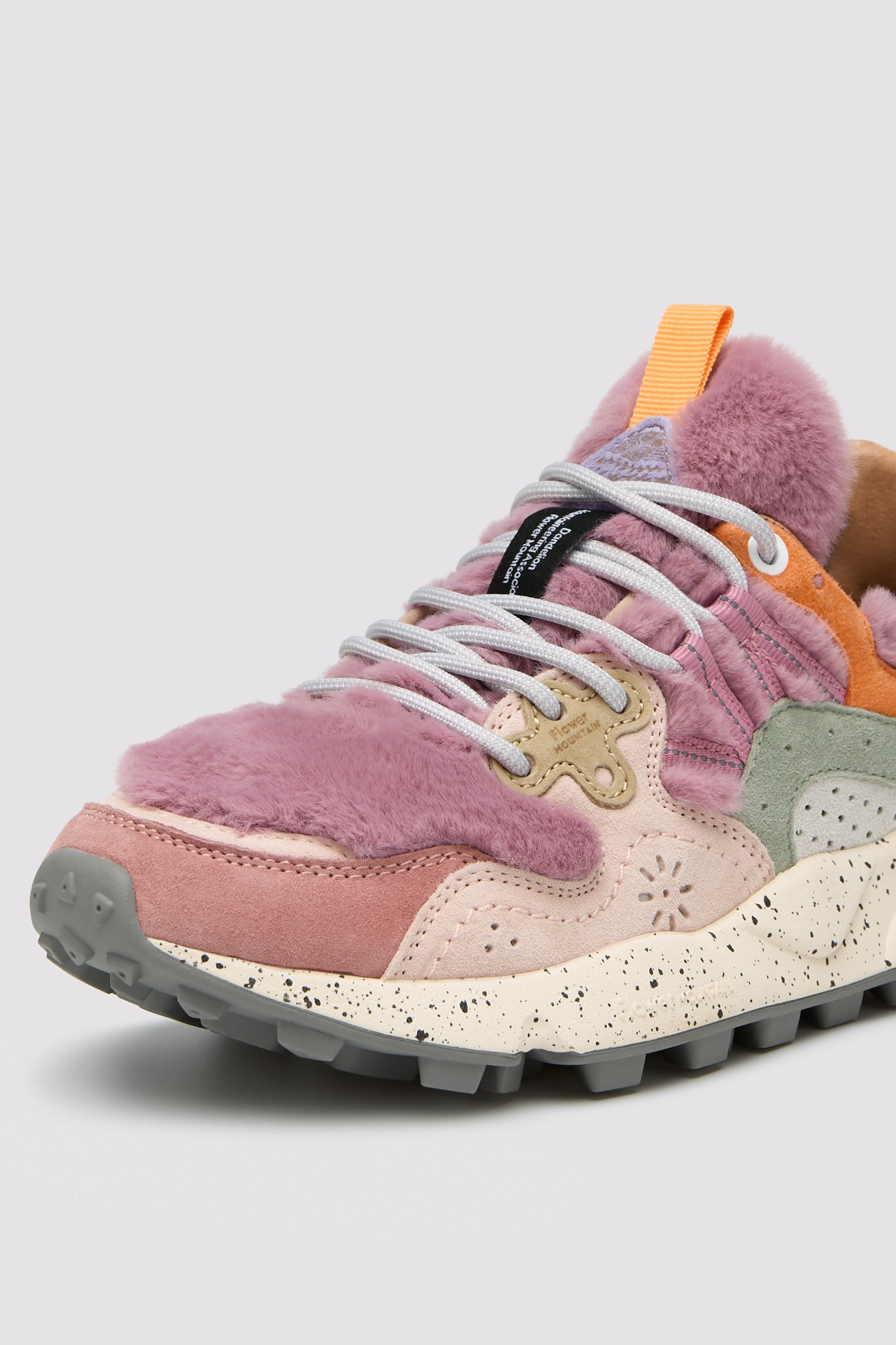 YAMANO 3 WOMAN - Shearling and wool sneakers - Pink-Powder pink
