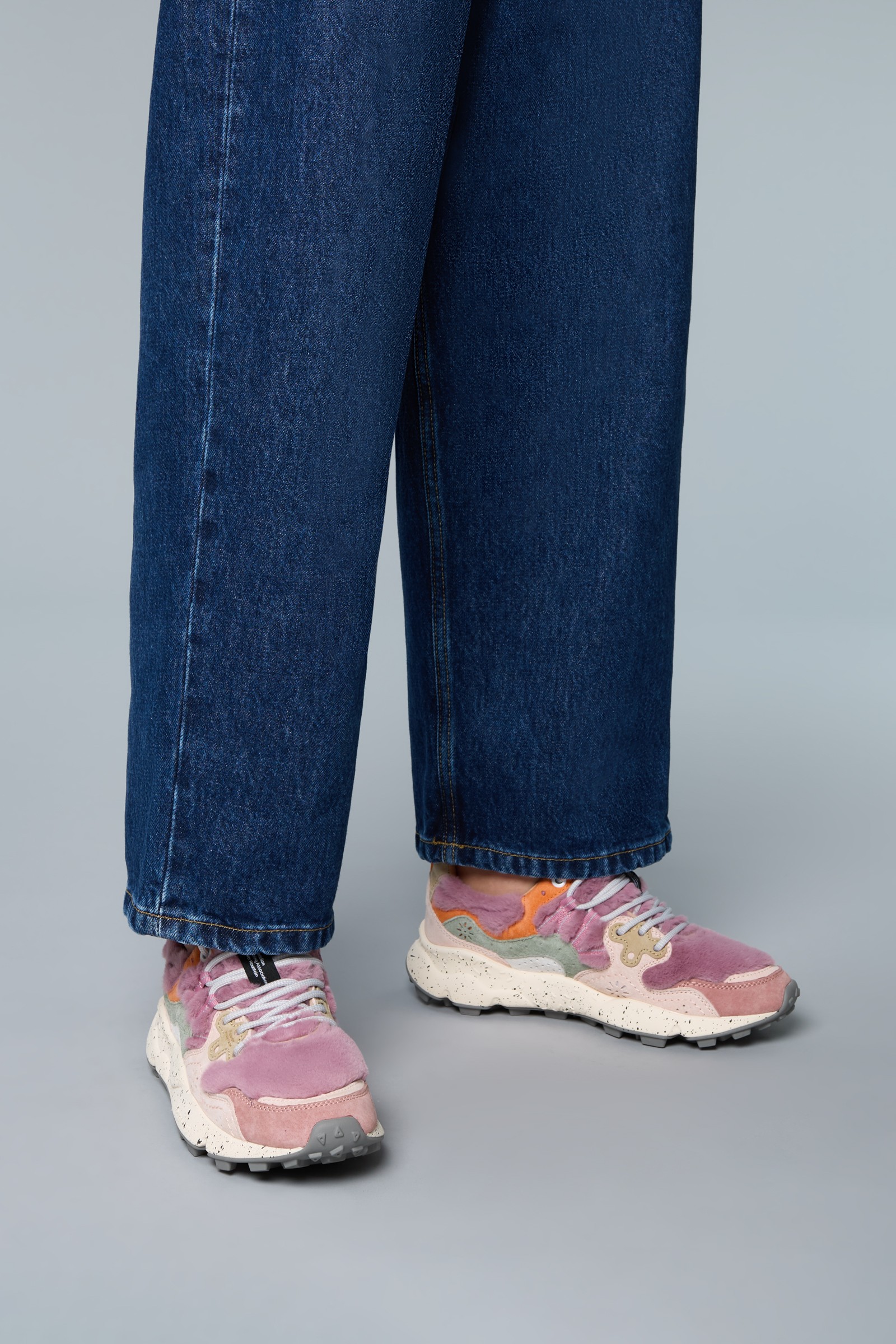 YAMANO 3 WOMAN - Shearling and wool sneakers - Pink-Powder pink