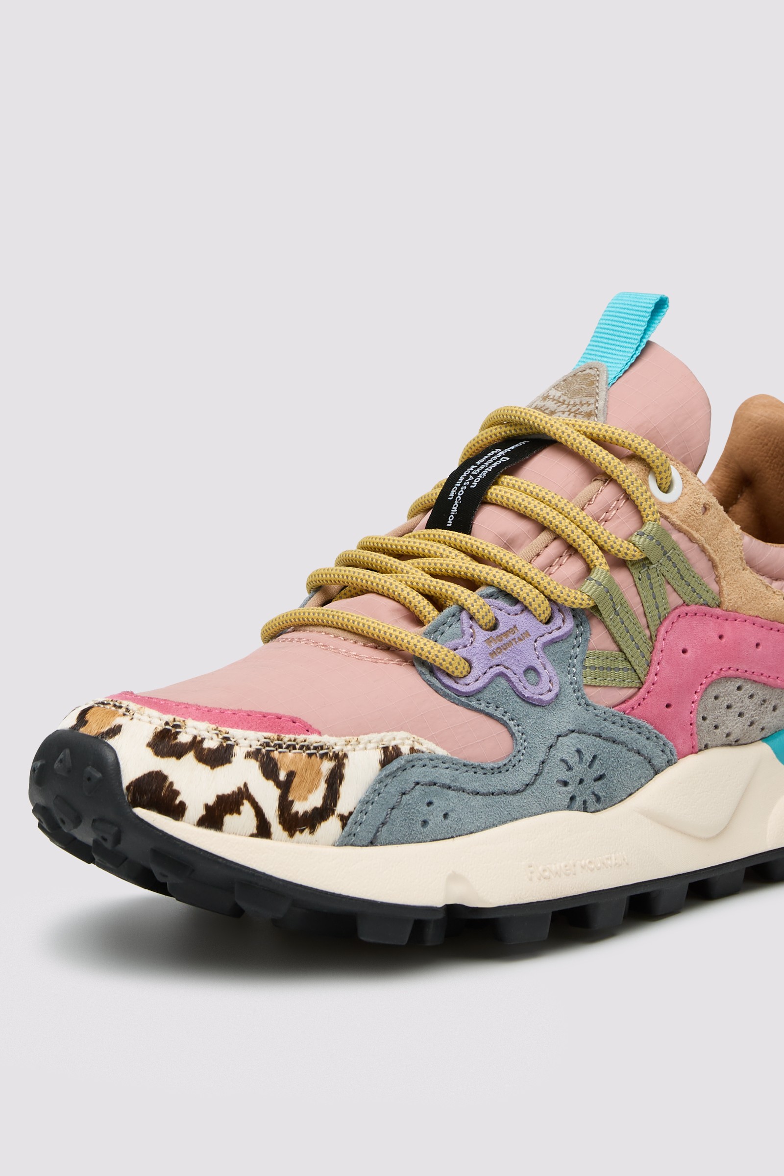 YAMANO 3 WOMAN - Suede and technical fabric sneakers - Pink-Grey