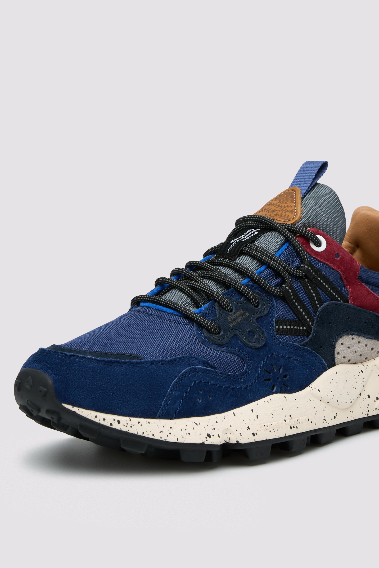 YAMANO 3 MAN - Suede and technical fabric sneakers - Navy