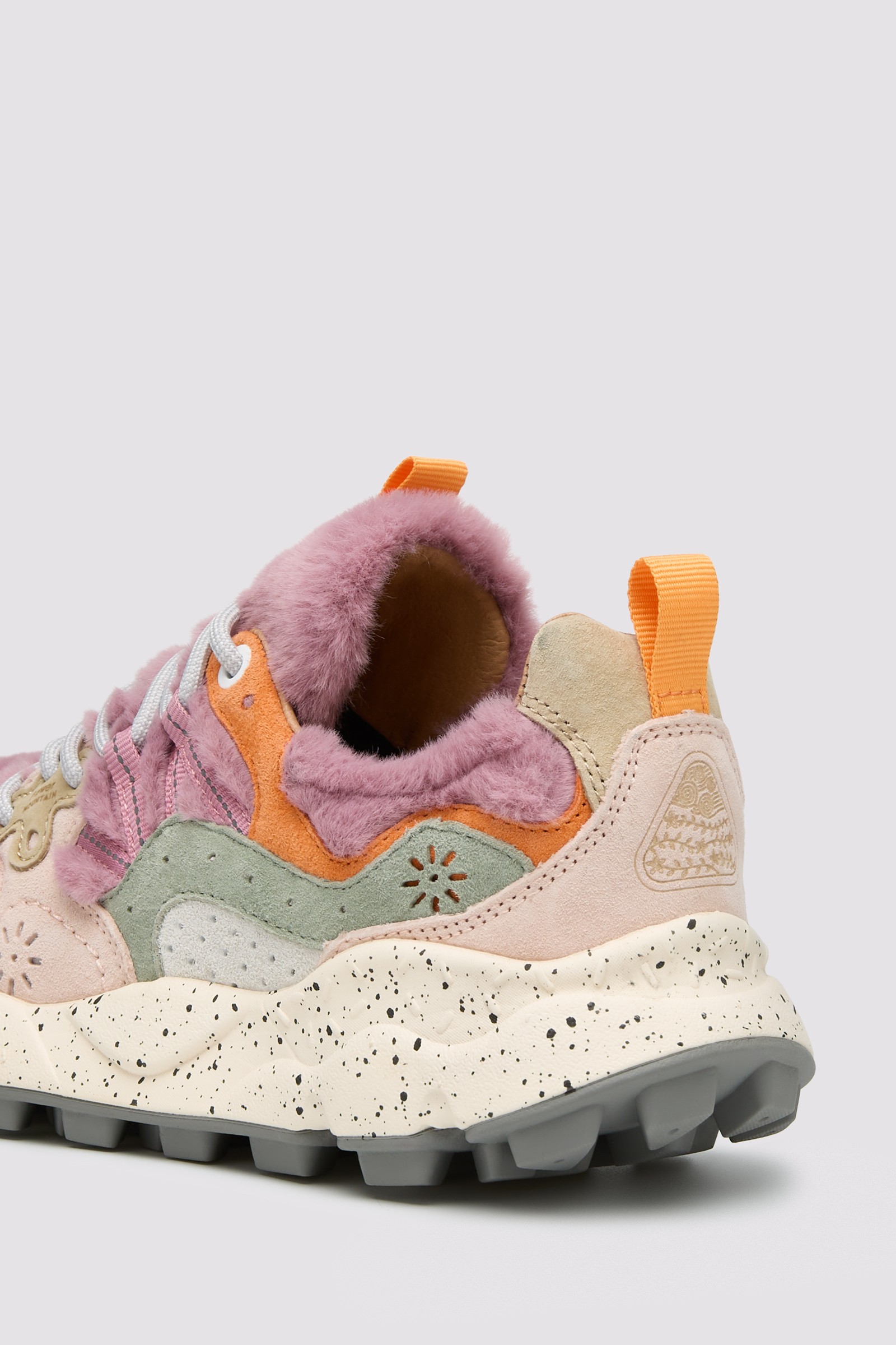 YAMANO 3 WOMAN - Shearling and wool sneakers - Pink-Powder pink