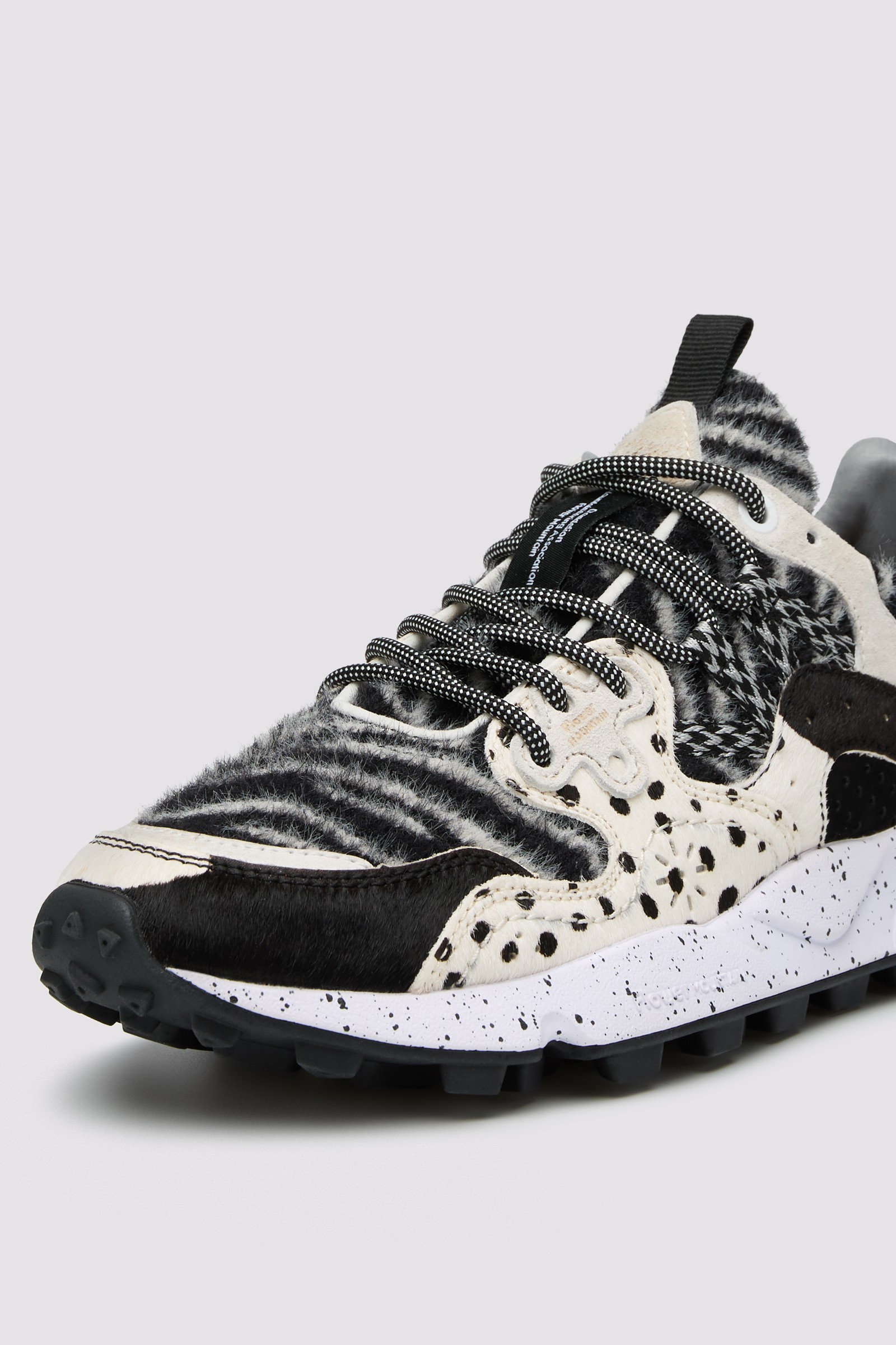 YAMANO 3 UNI - Suede and fabric sneakers - White-Black