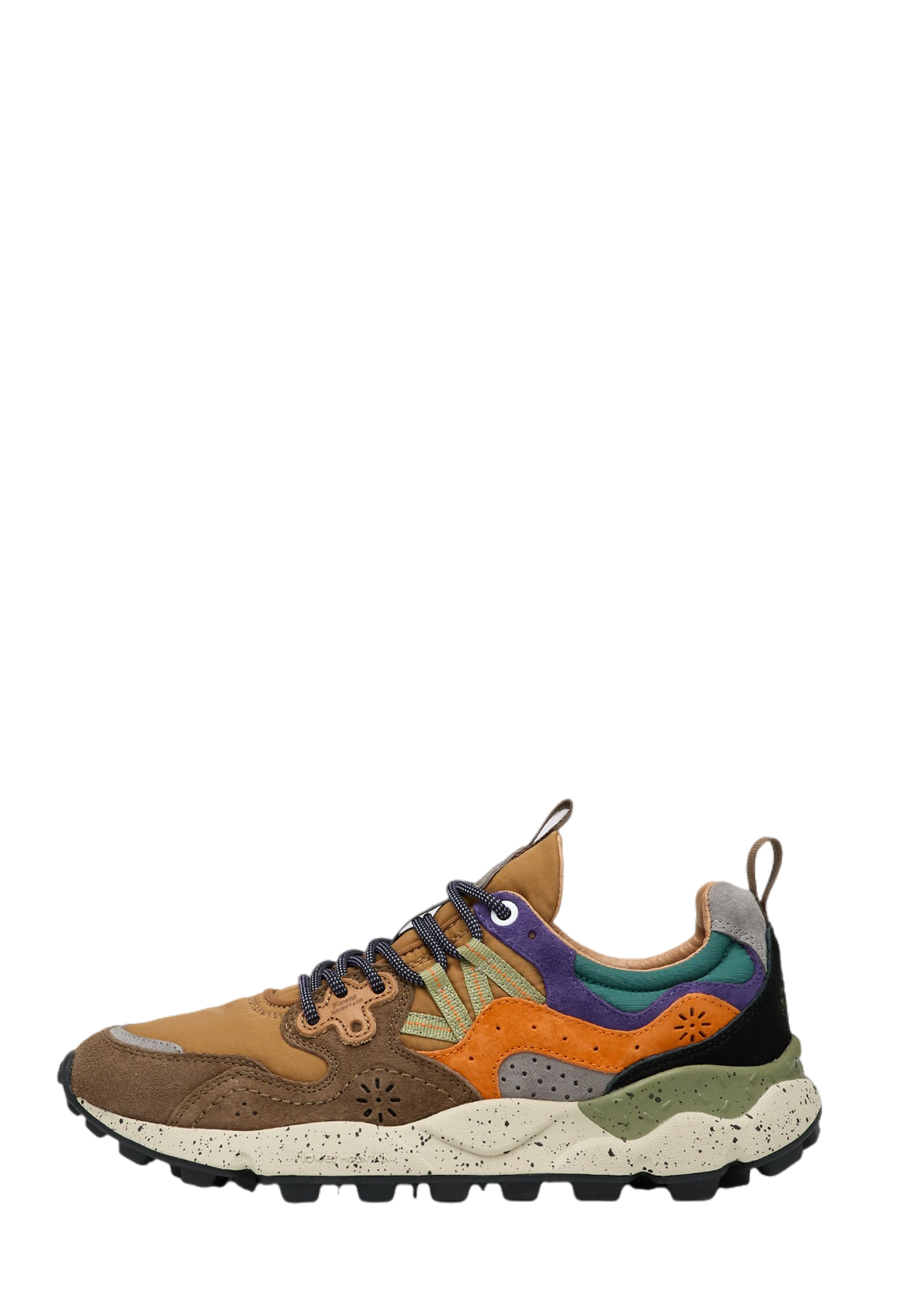 YAMANO 3 UNI - Suede and technical fabric sneakers - Cognac