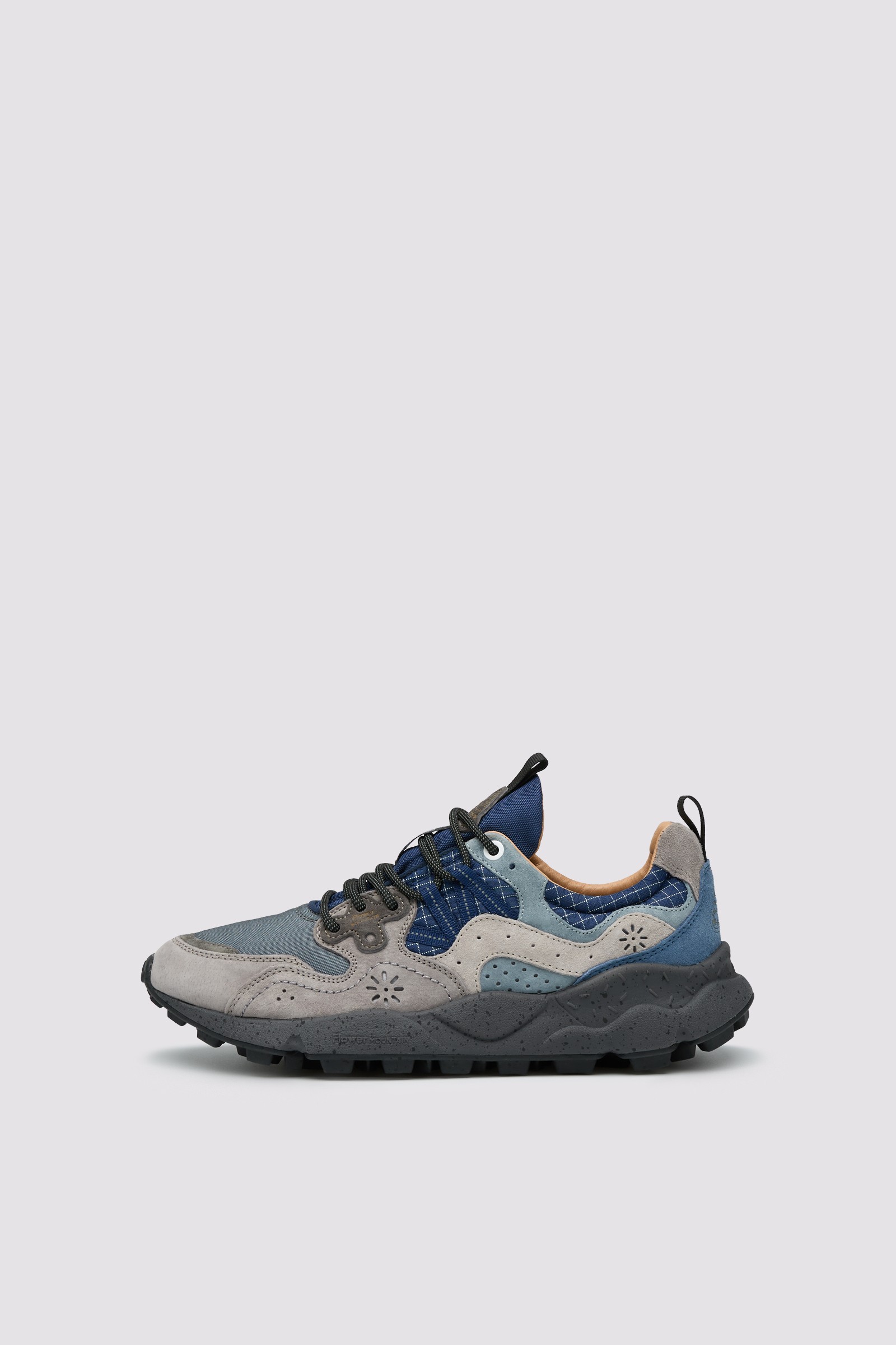 YAMANO 3 MAN - Suede and technical fabric sneakers - Grey