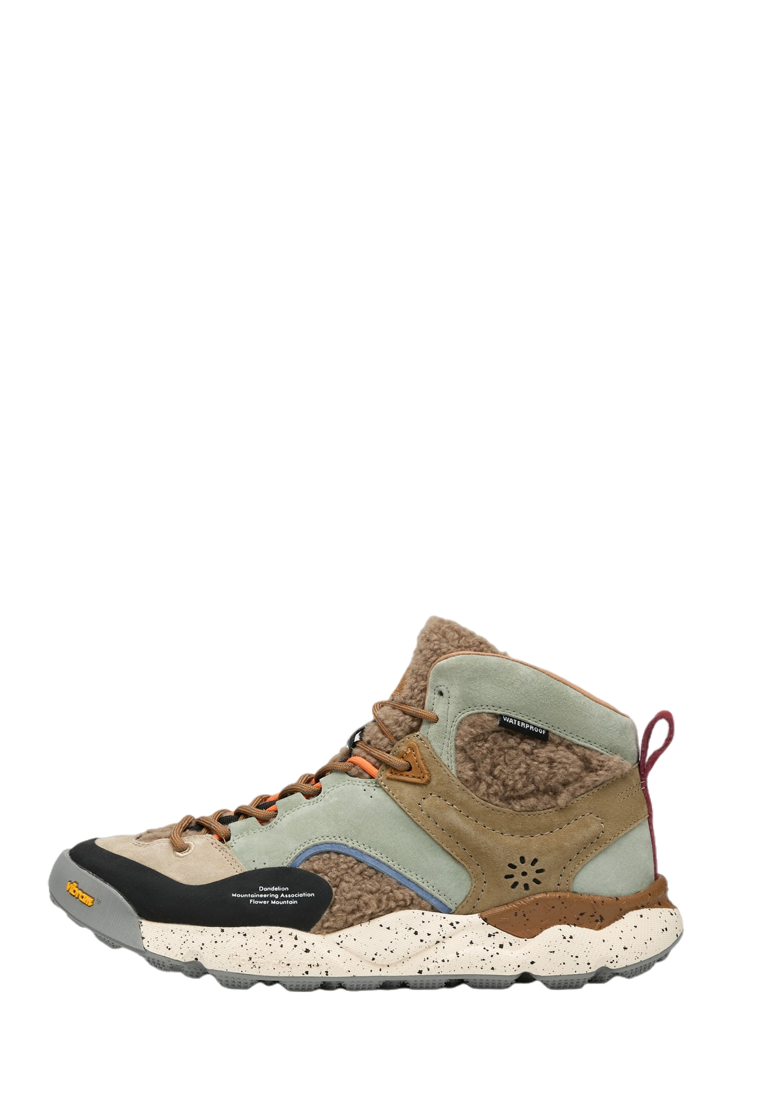 BACK COUNTRY MID UNI - Leather and wool high-top sneakers - Brown-Sage