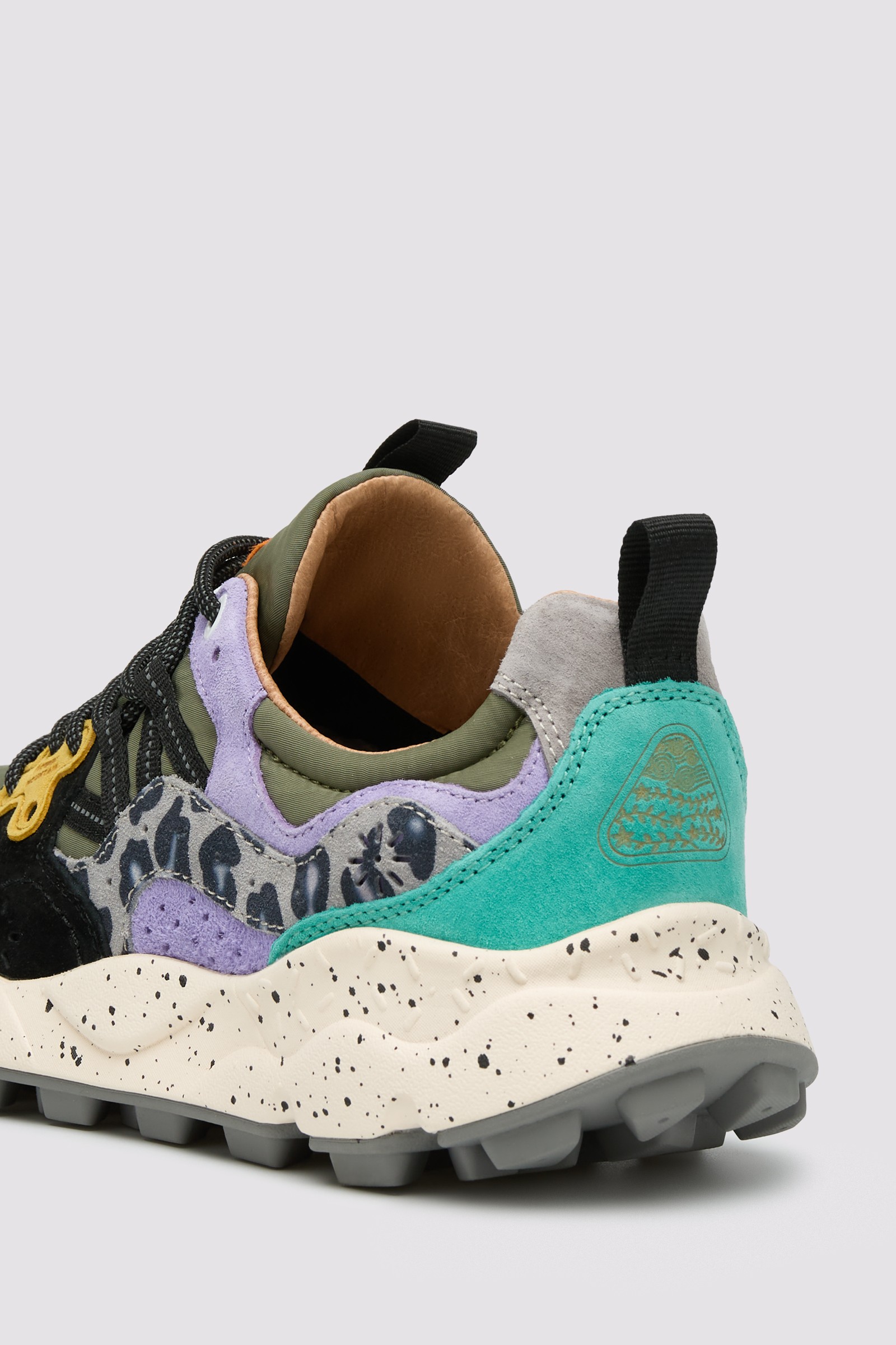 YAMANO 3 UNI - Suede and technical fabric sneakers - Grey-Purple