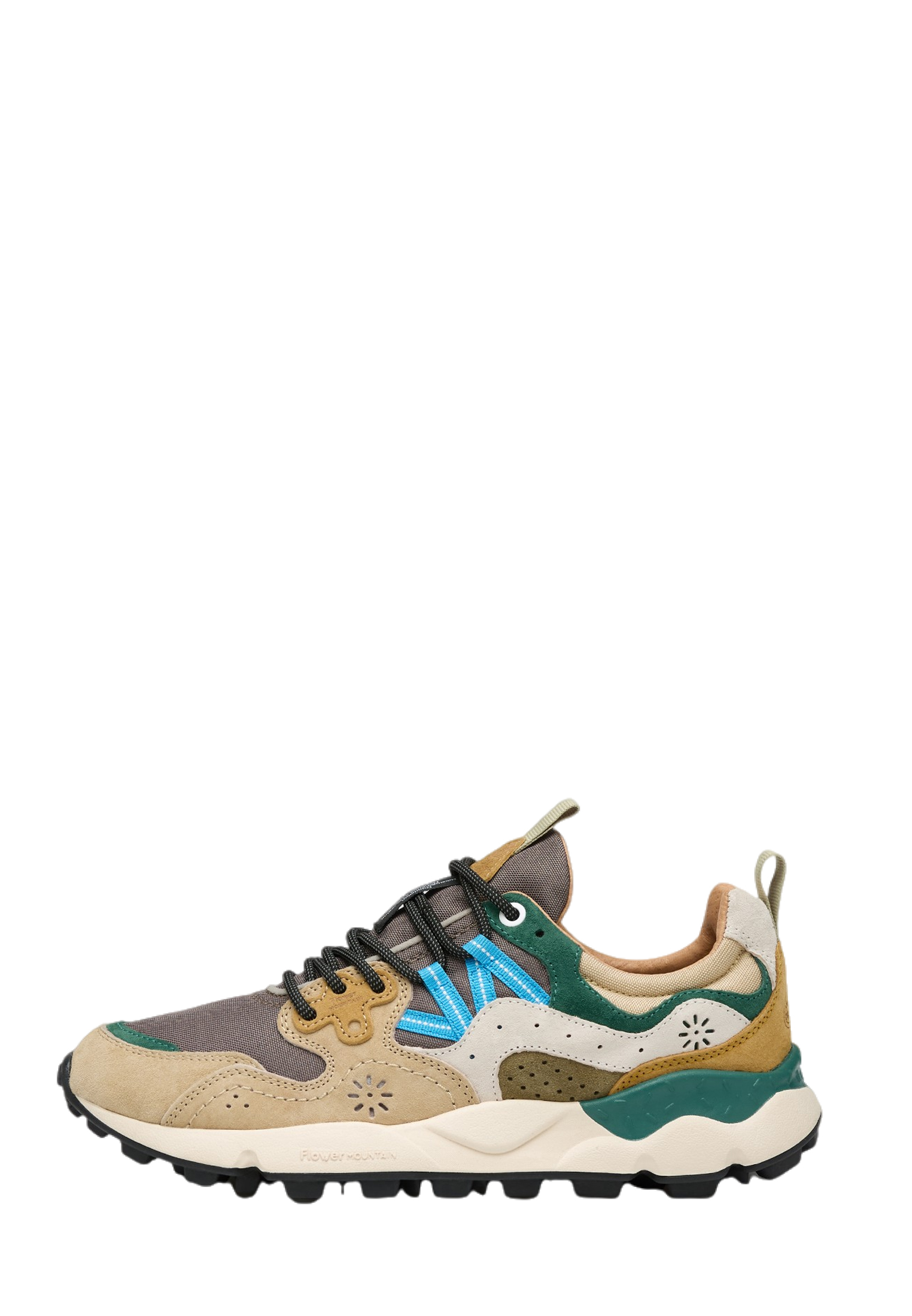 YAMANO 3 UNI - Suede and technical fabric sneakers - Beige-Grey