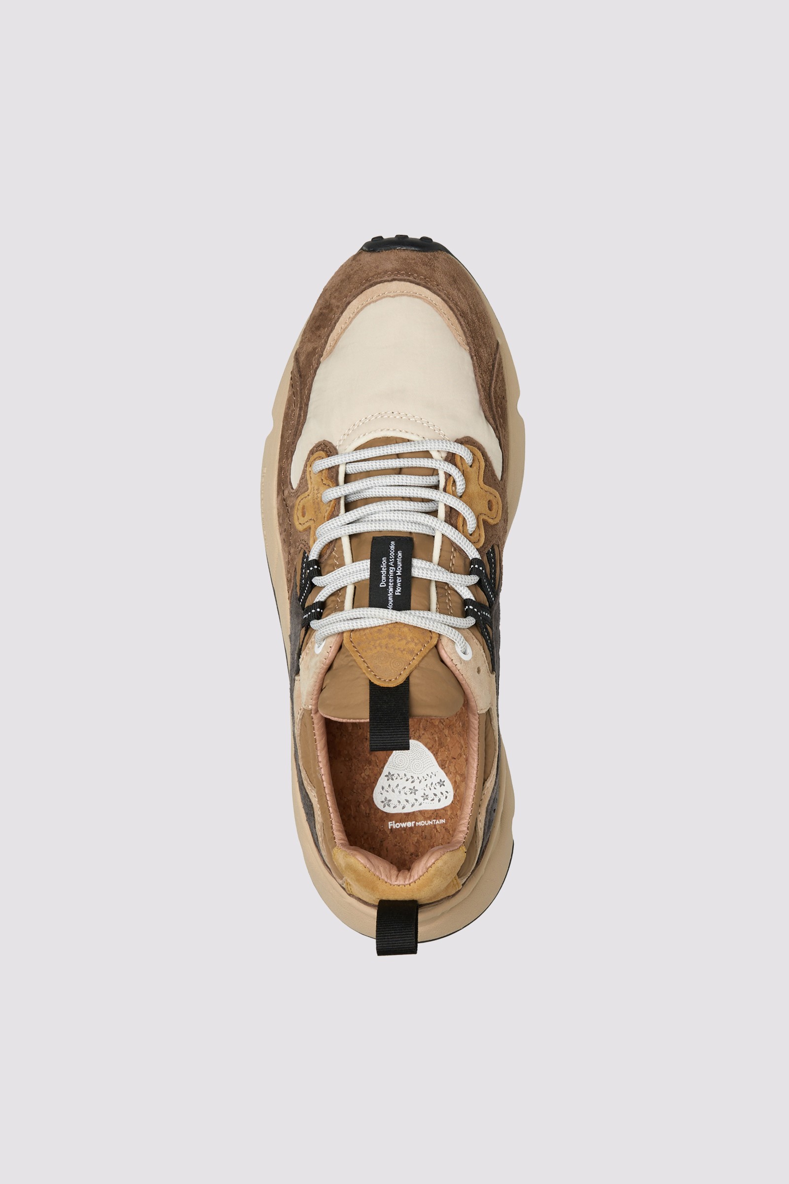 YAMANO 3 MAN - Suede and technical fabric sneakers - Beige-Brown