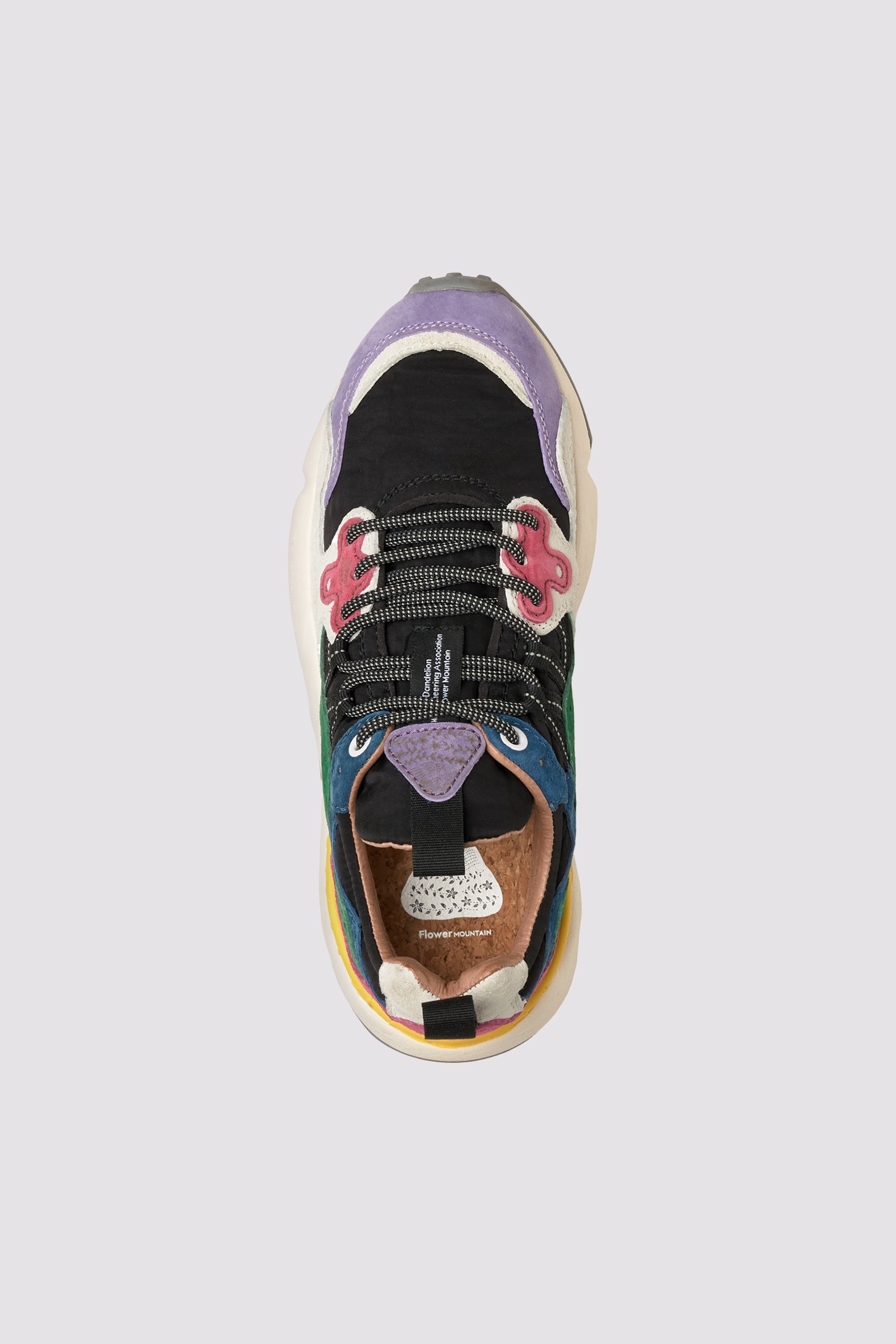 YAMANO 3 WOMAN - Suede and technical fabric sneakers - Lilac-Black-White