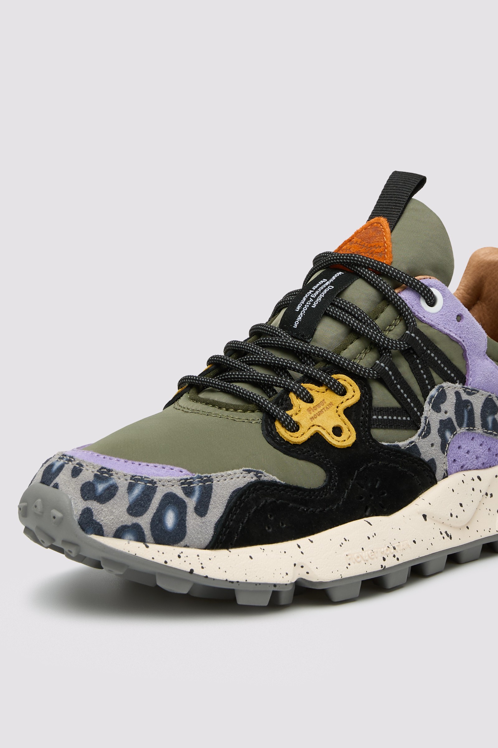 YAMANO 3 UNI - Suede and technical fabric sneakers - Grey-Purple