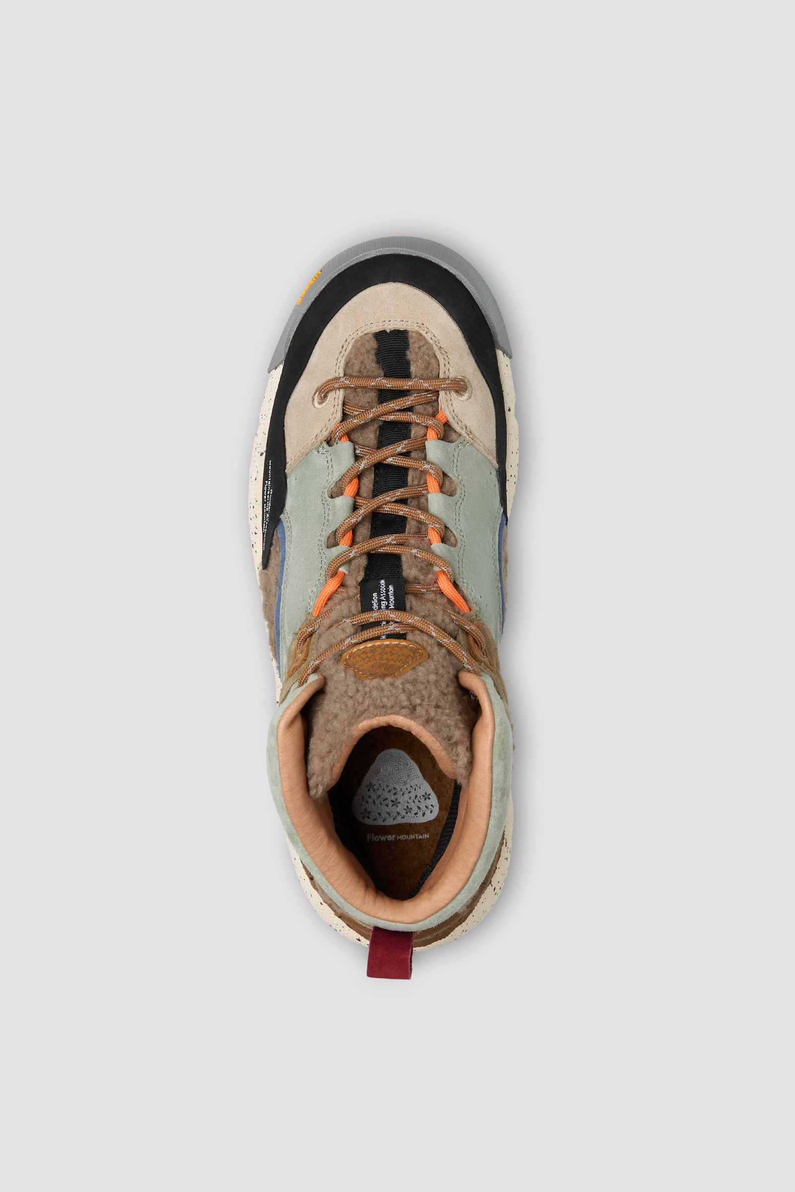 BACK COUNTRY MID UNI - Leather and wool high-top sneakers - Brown-Sage