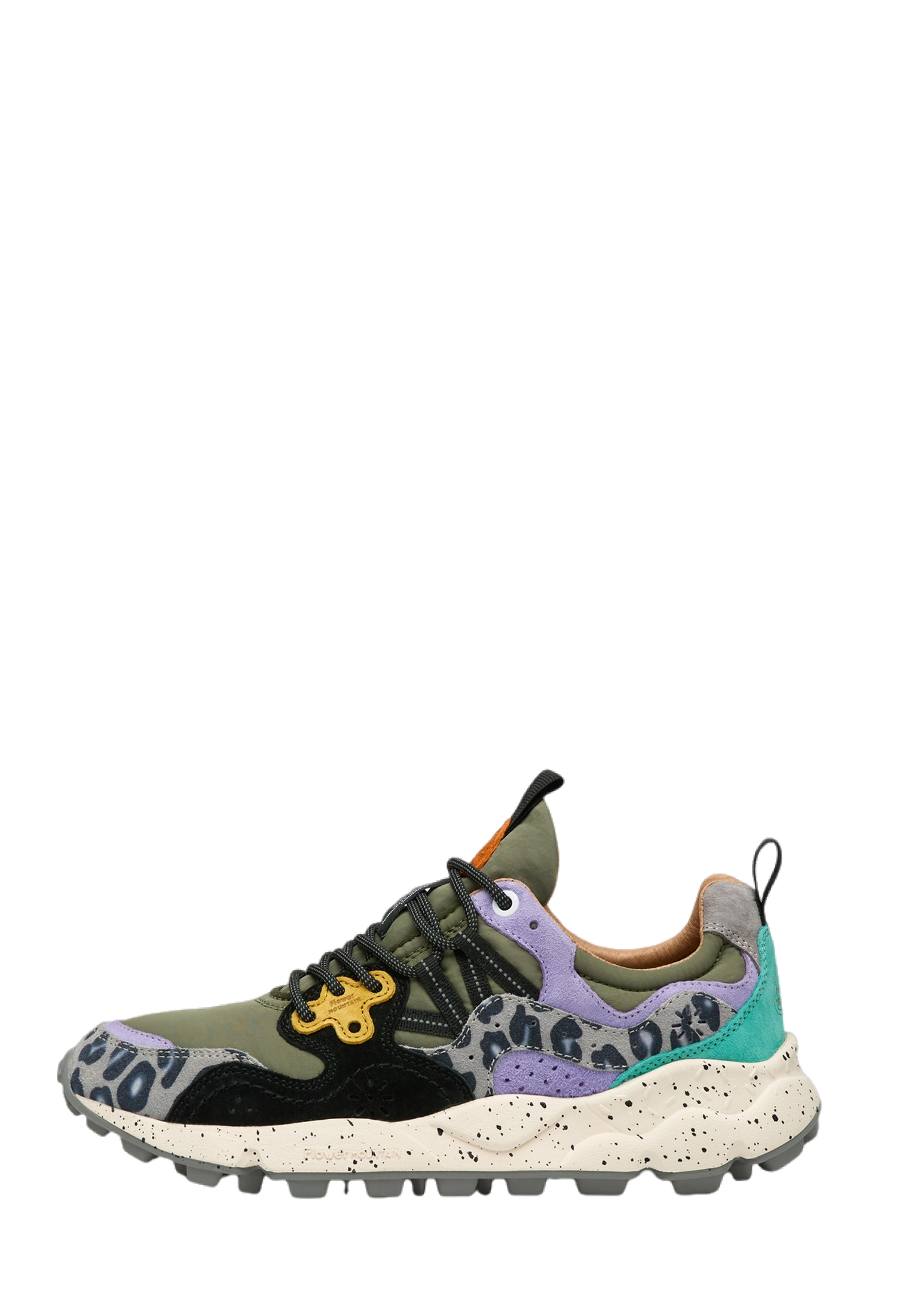 YAMANO 3 UNI - Suede and technical fabric sneakers - Grey-Purple