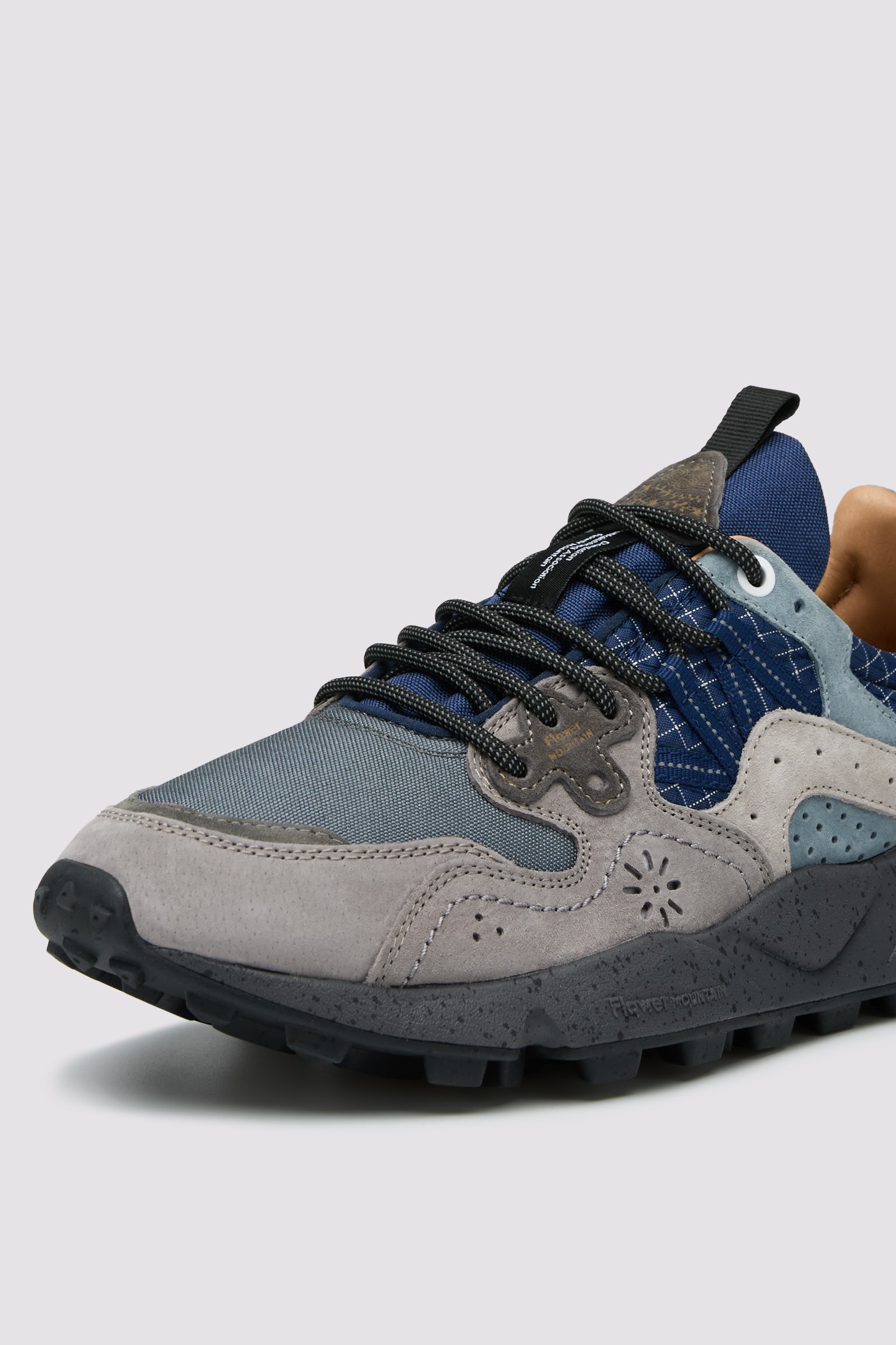 YAMANO 3 MAN - Suede and technical fabric sneakers - Grey