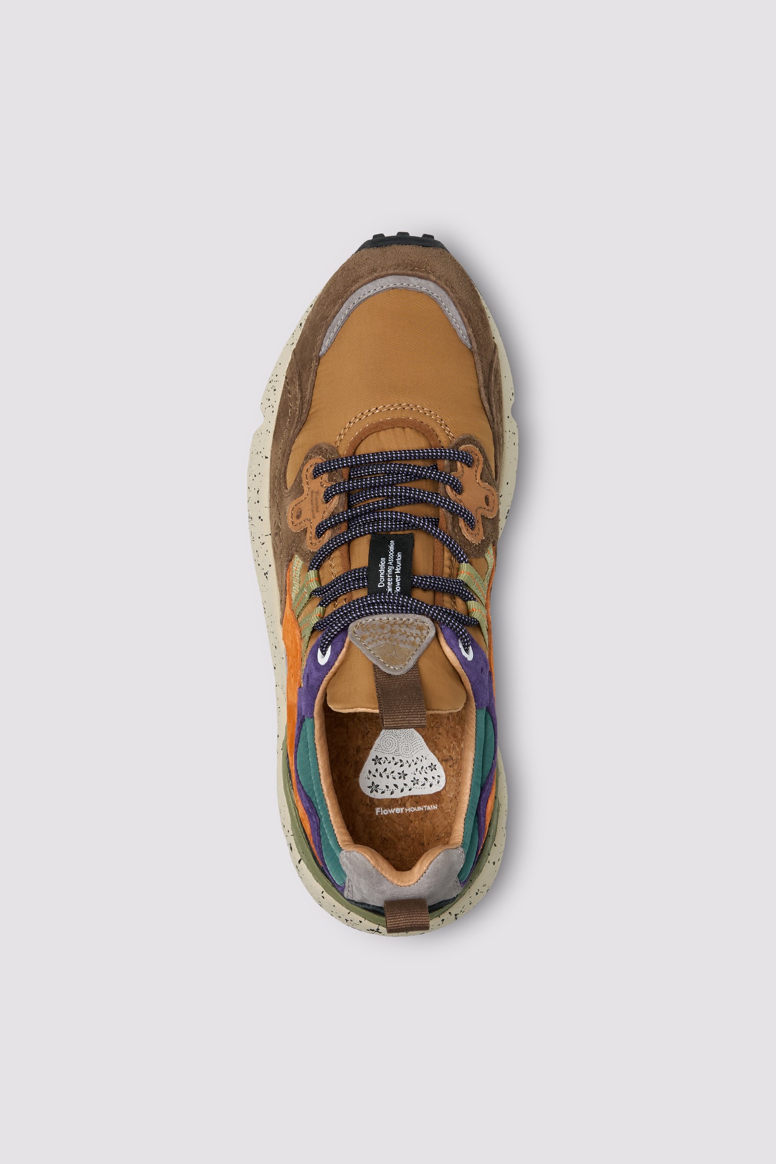 YAMANO 3 UNI - Suede and technical fabric sneakers - Cognac