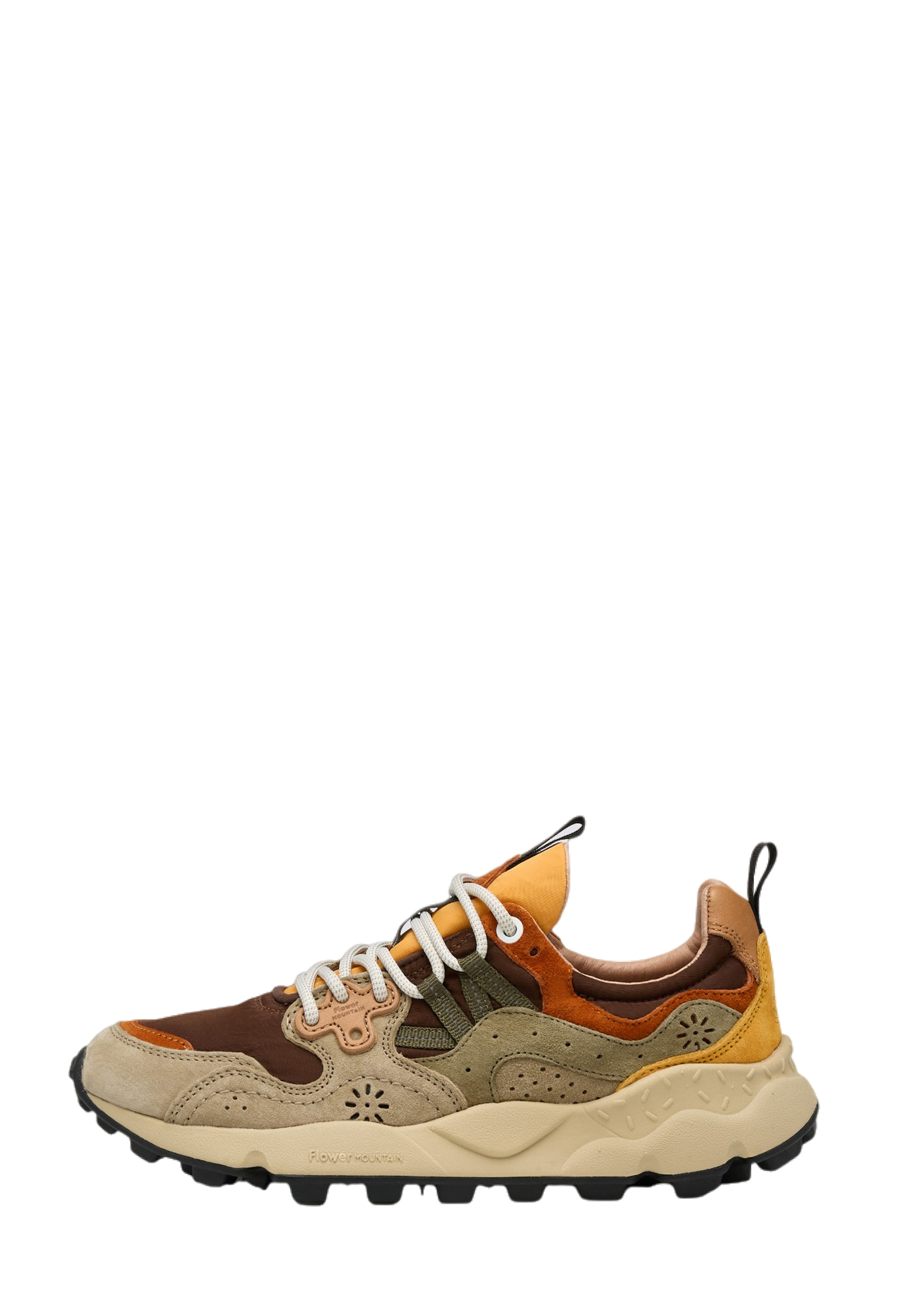 YAMANO 3 UNI - Suede and technical fabric sneakers - Grey-Brown