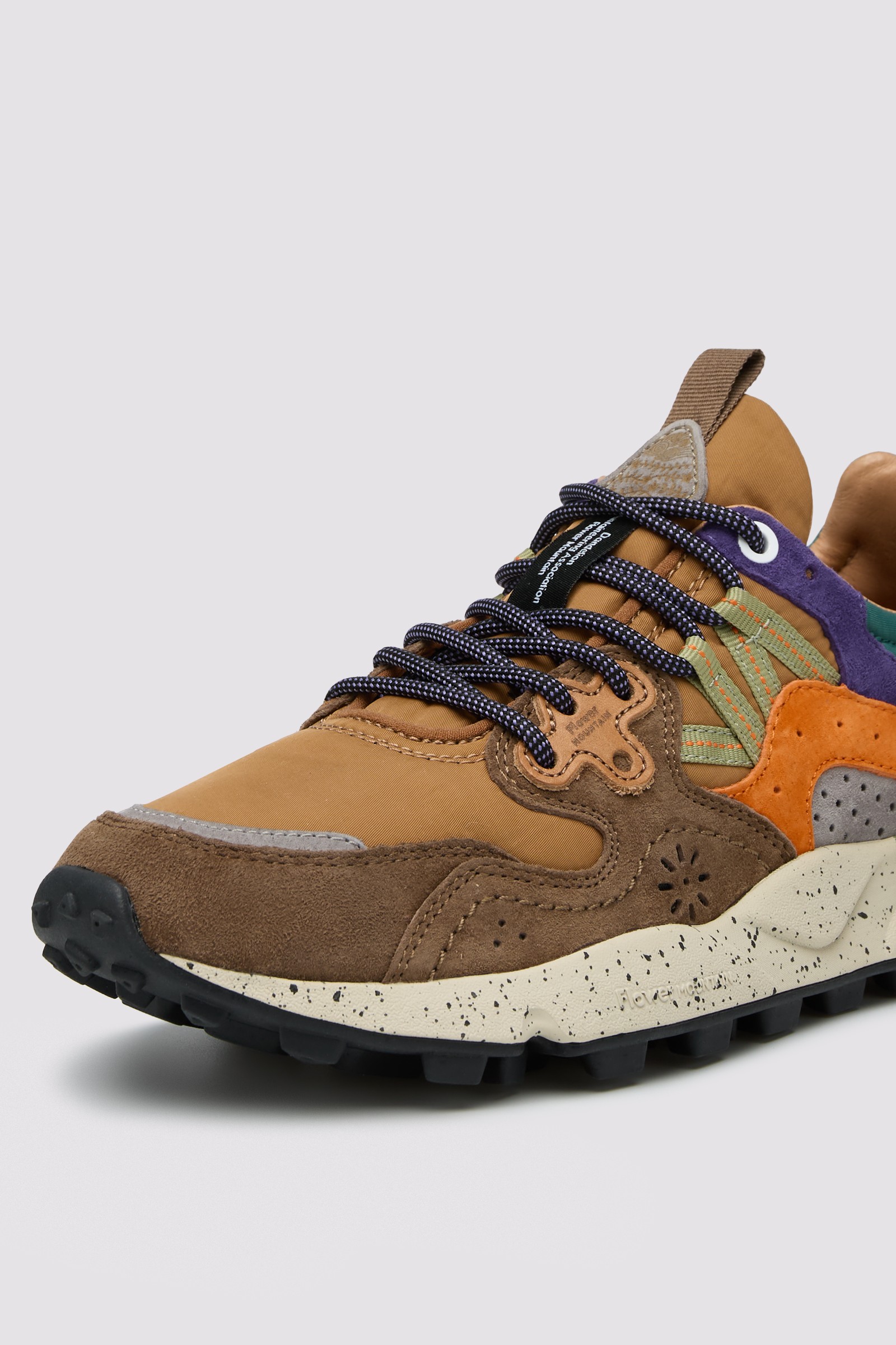 YAMANO 3 UNI - Suede and technical fabric sneakers - Cognac