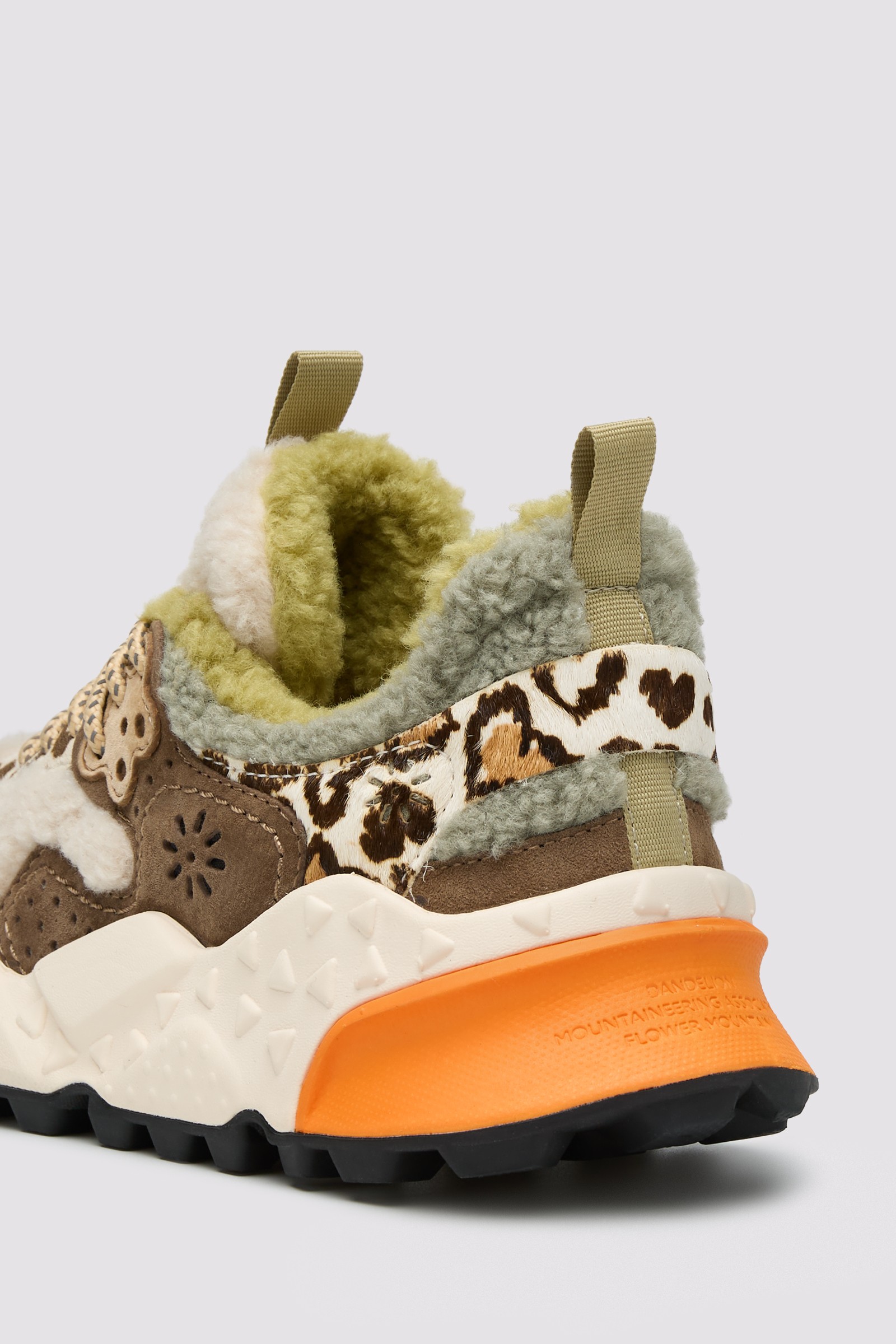 KOTETSU WOMAN - Shearling and suede sneakers - Cream-Beige