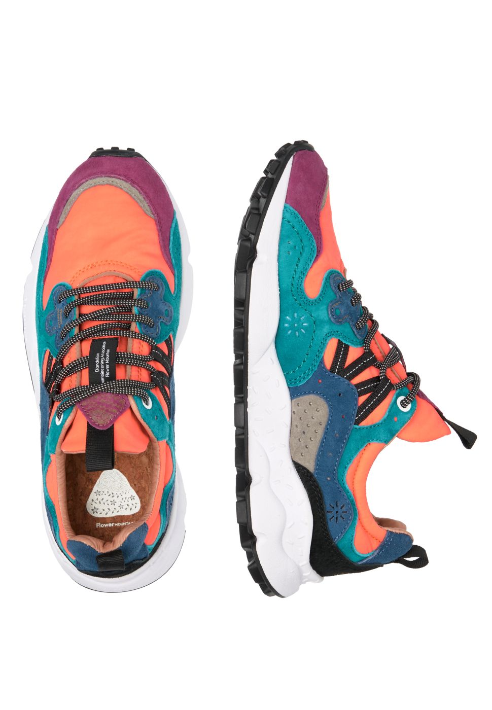 YAMANO 3 UNI Suede and fabric sneakers - Orange-Purple