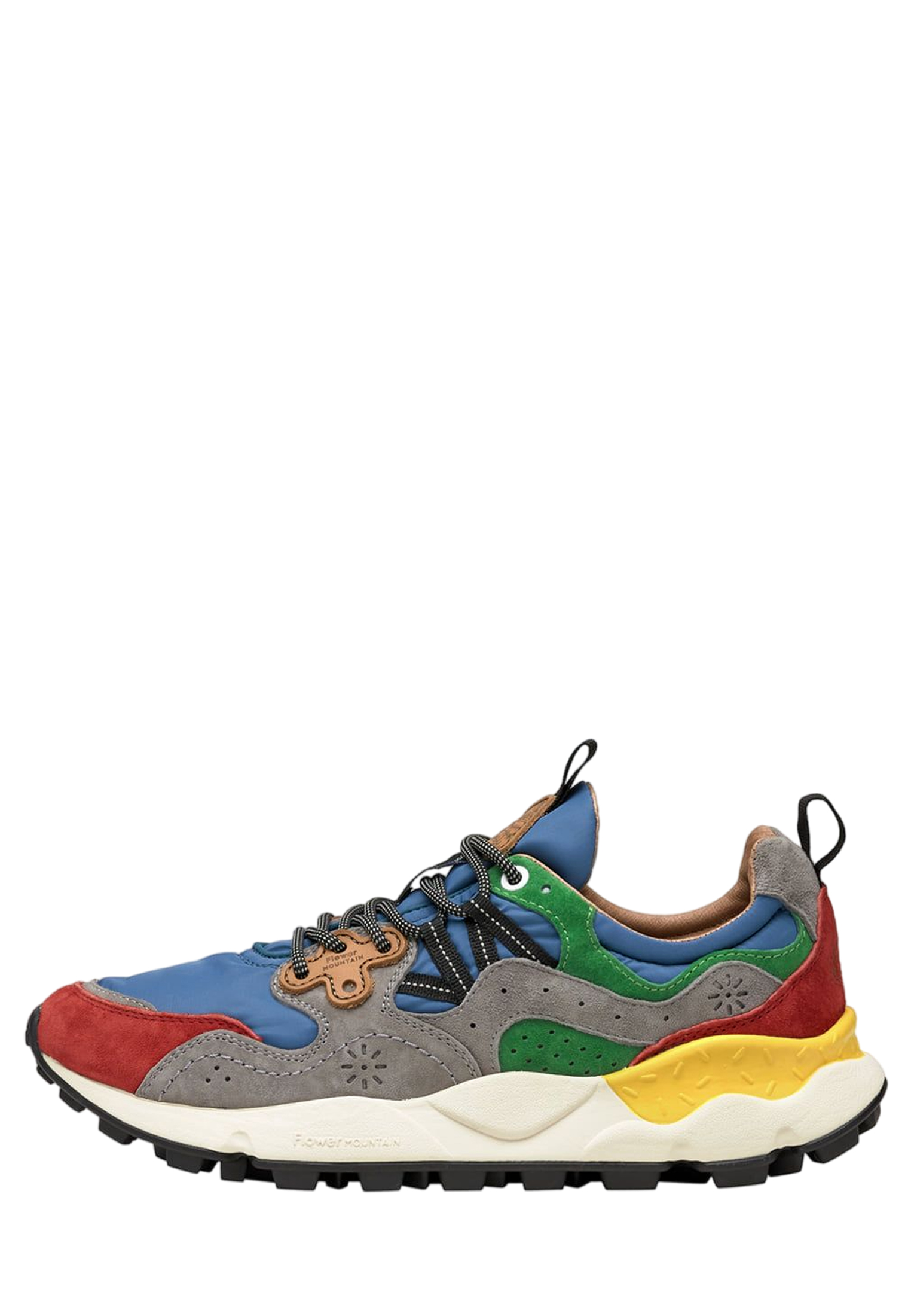 YAMANO 3 MAN Suede and nylon sneakers - Pink-Light blue-Grey